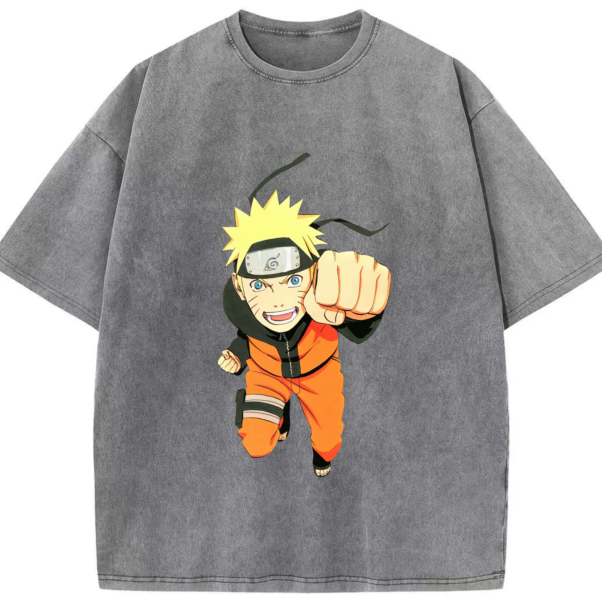 （画像用） NARUTO -ナルト- うずまき ナルト Uzumaki Naruto 綿100% ヴィンテージ風 半袖Tシャツ（フロントプリント）