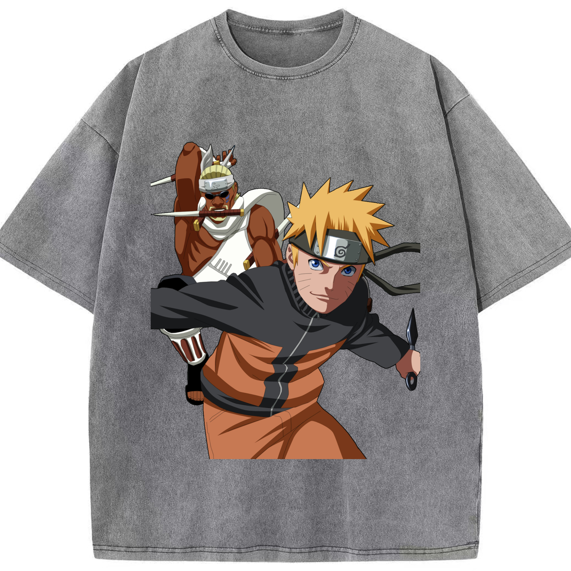 （画像用） NARUTO -ナルト- うずまき ナルト Uzumaki Naruto 綿100% ヴィンテージ風 半袖Tシャツ（フロントプリント）
