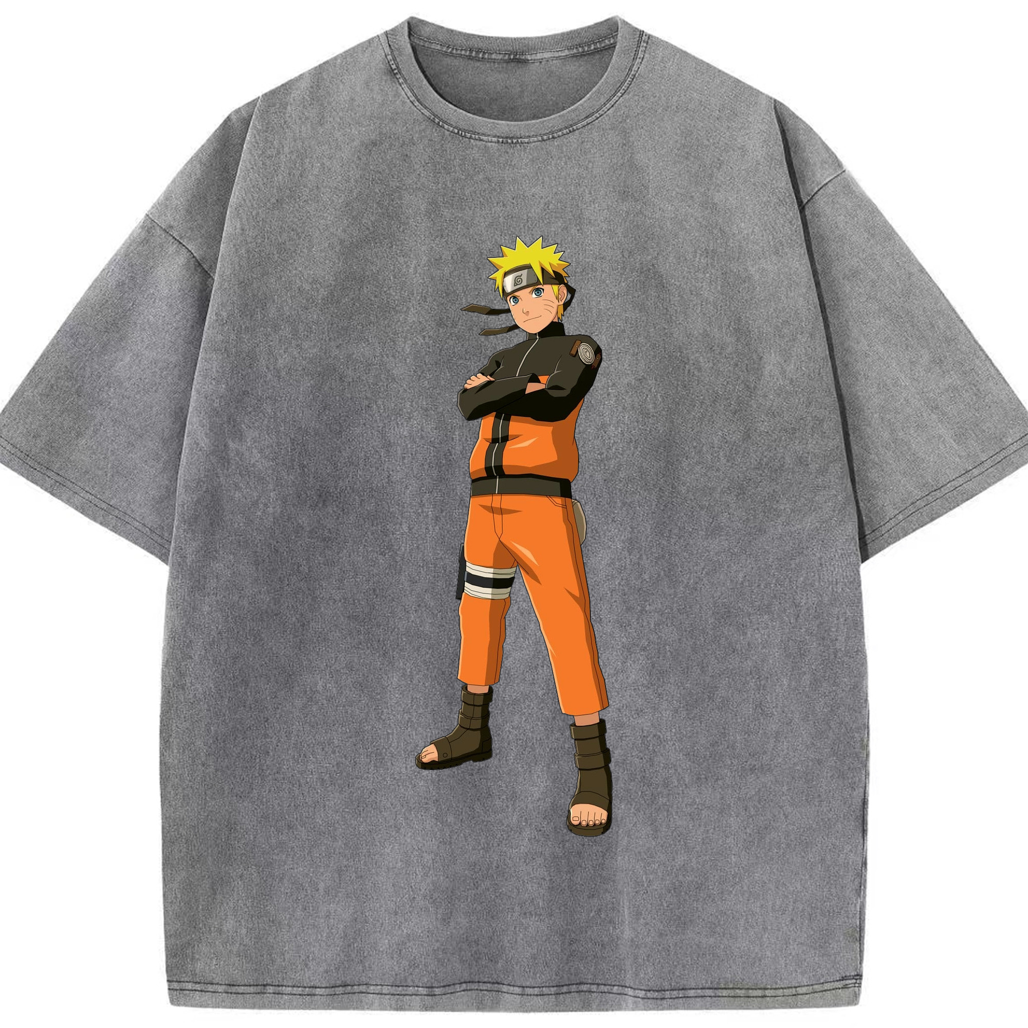 （画像用） NARUTO -ナルト- うずまき ナルト Uzumaki Naruto 綿100% ヴィンテージ風 半袖Tシャツ（フロントプリント）