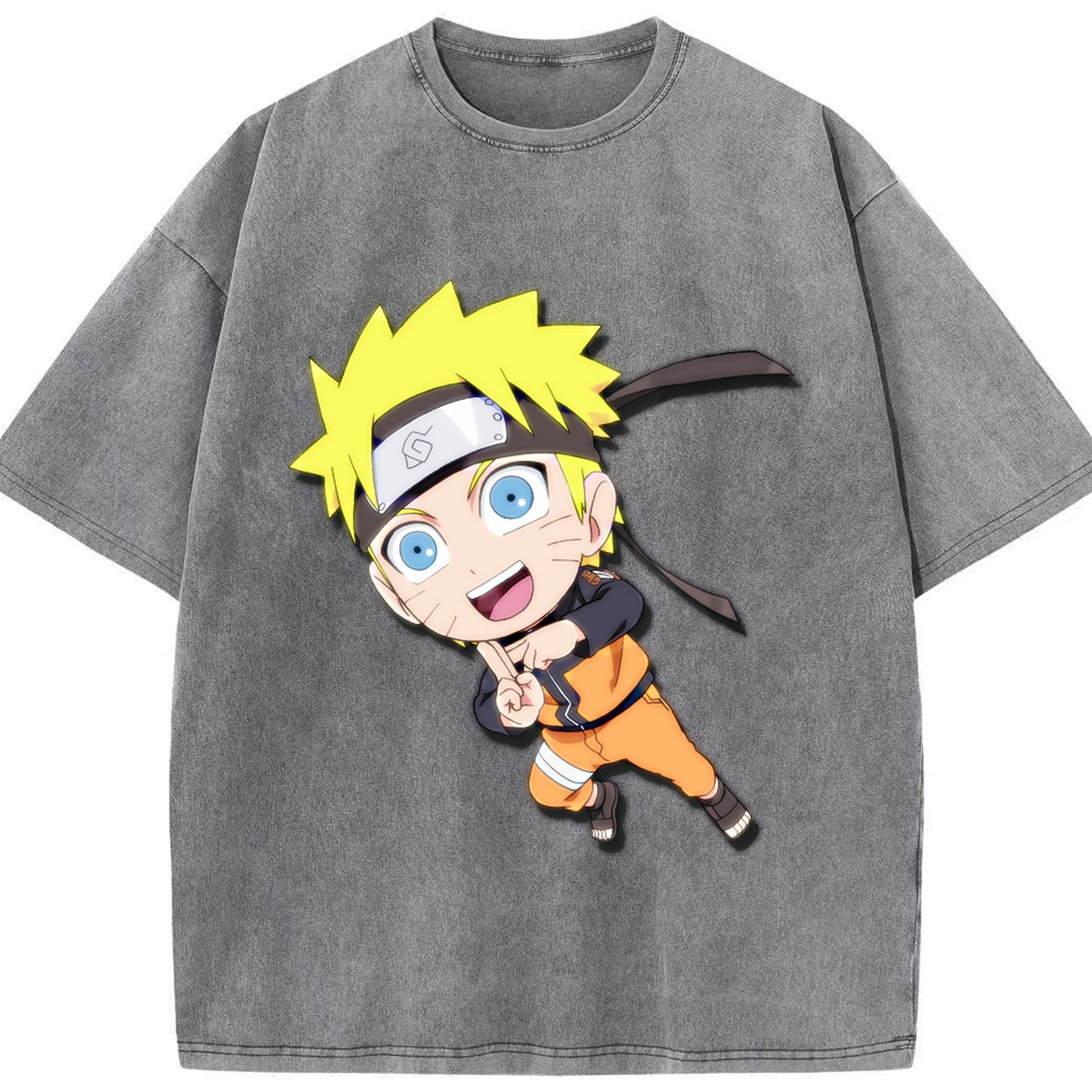 （画像用） NARUTO -ナルト- うずまき ナルト Uzumaki Naruto 綿100% ヴィンテージ風 半袖Tシャツ（フロントプリント）