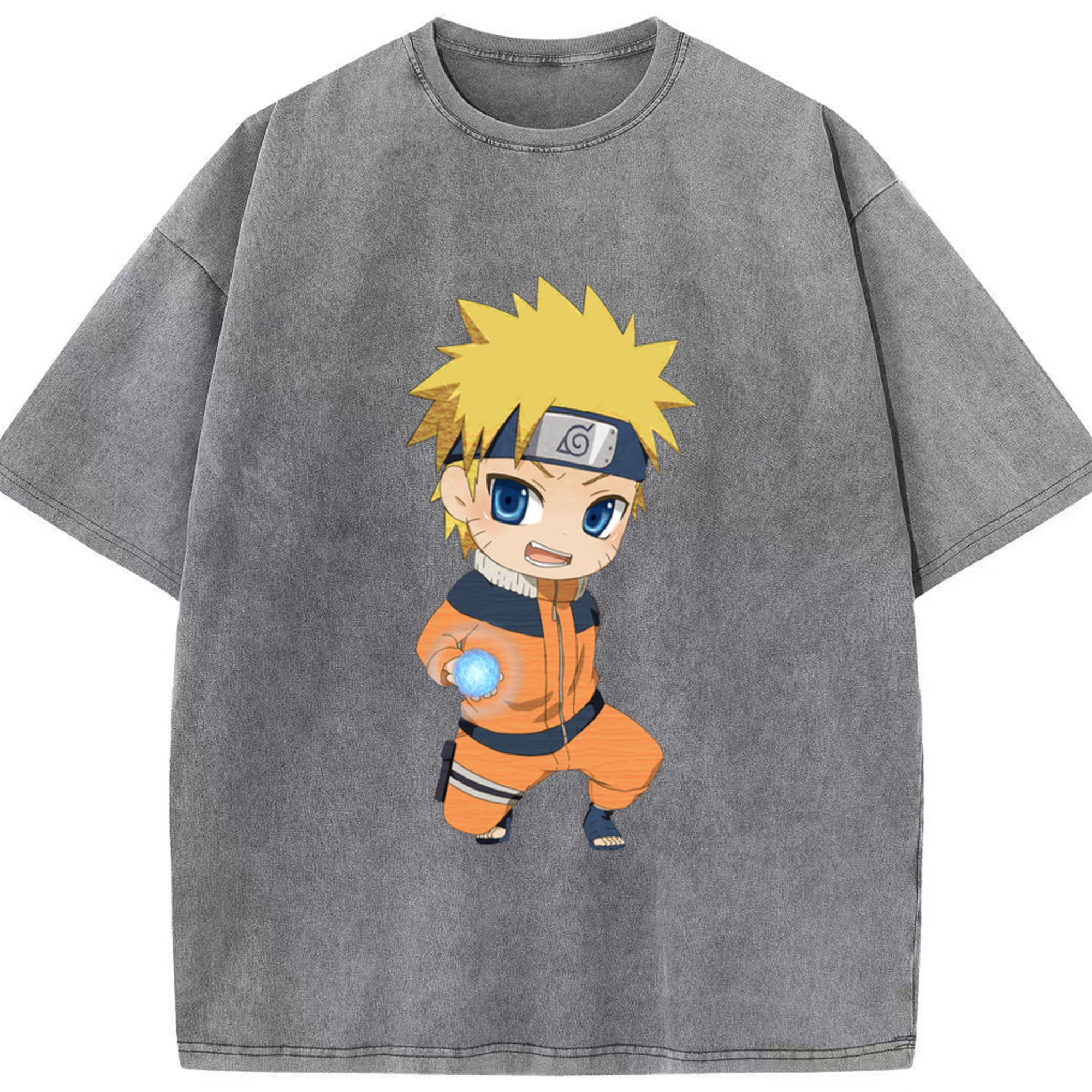 （画像用） NARUTO -ナルト- うずまき ナルト Uzumaki Naruto 綿100% ヴィンテージ風 半袖Tシャツ（フロントプリント）