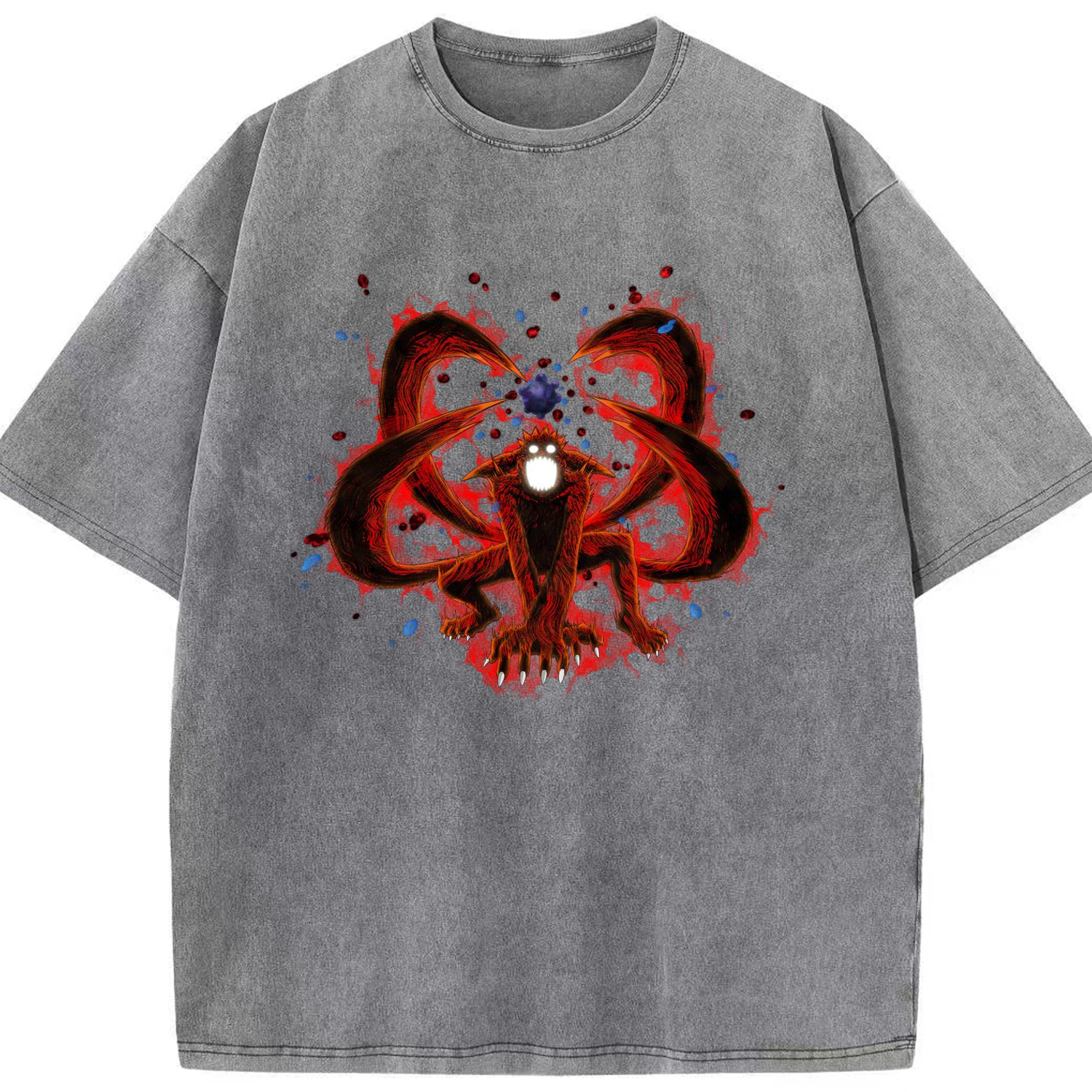 （画像用） NARUTO -ナルト- うずまき ナルト Uzumaki Naruto 綿100% ヴィンテージ風 半袖Tシャツ（フロントプリント）