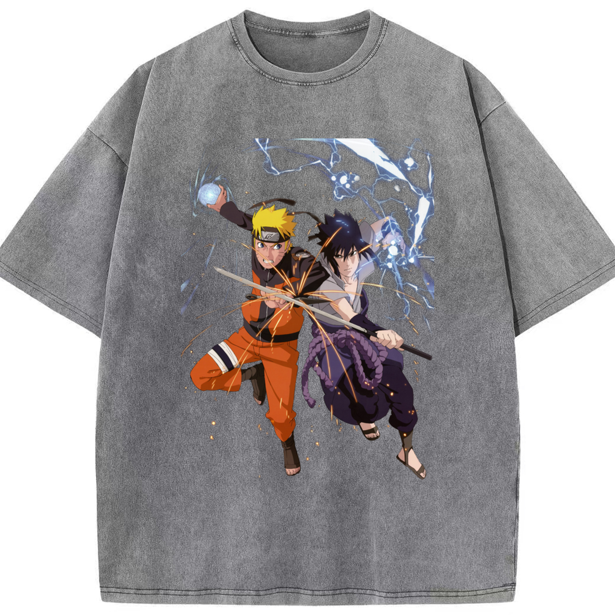 （画像用） NARUTO -ナルト- うずまき ナルト Uzumaki Naruto 綿100% ヴィンテージ風 半袖Tシャツ（フロントプリント）
