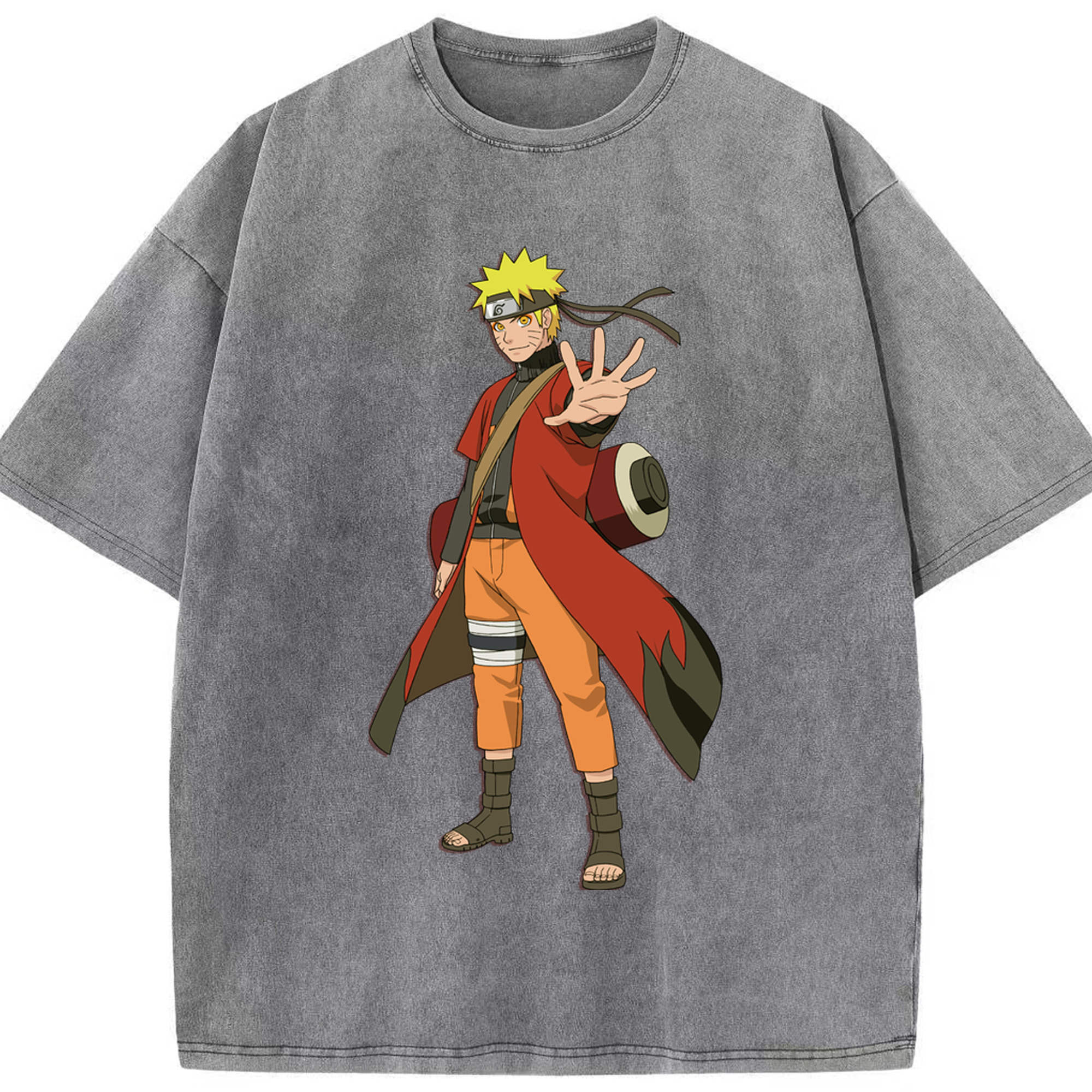 （画像用） NARUTO -ナルト- うずまき ナルト Uzumaki Naruto 綿100% ヴィンテージ風 半袖Tシャツ（フロントプリント）