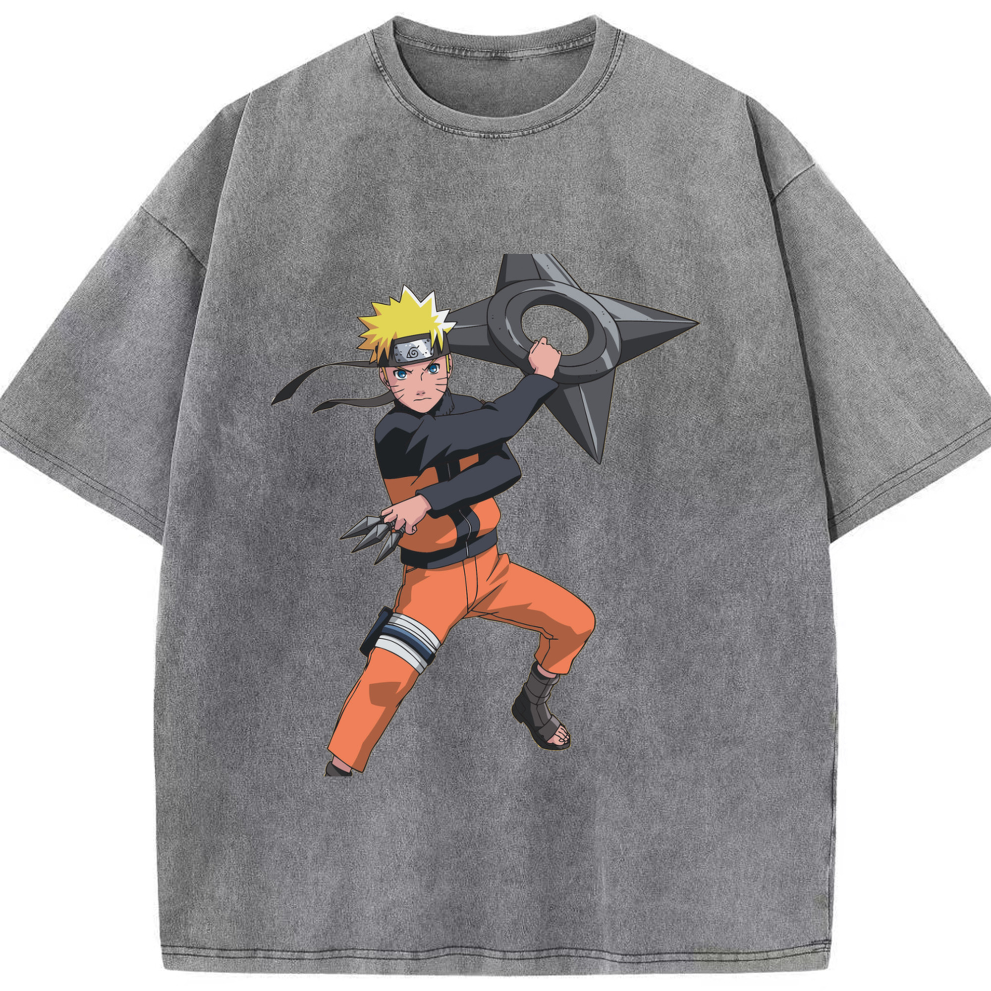 （画像用） NARUTO -ナルト- うずまき ナルト Uzumaki Naruto 綿100% ヴィンテージ風 半袖Tシャツ（フロントプリント）