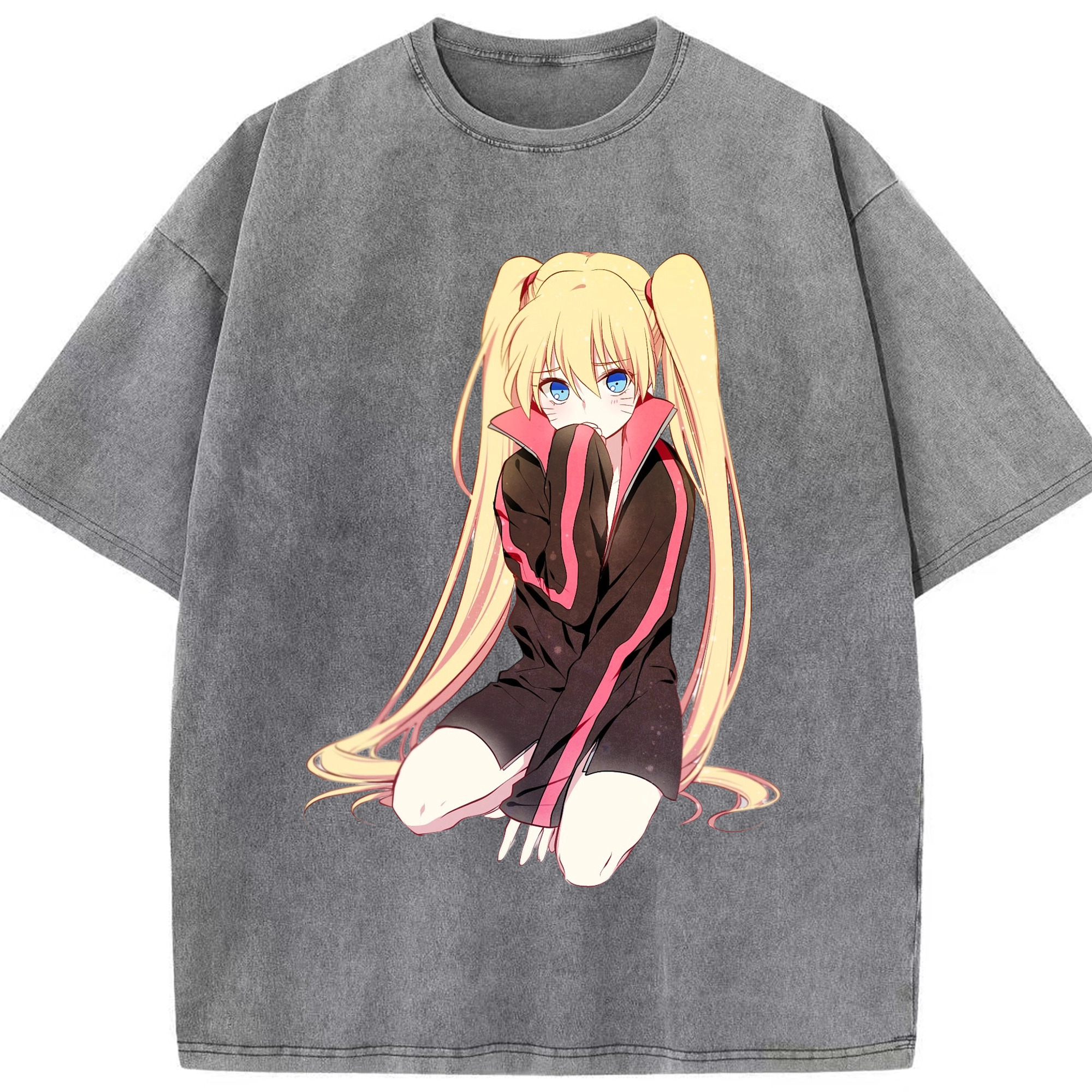 （画像用） NARUTO -ナルト- うずまき ナルト Uzumaki Naruto 綿100% ヴィンテージ風 半袖Tシャツ（フロントプリント）