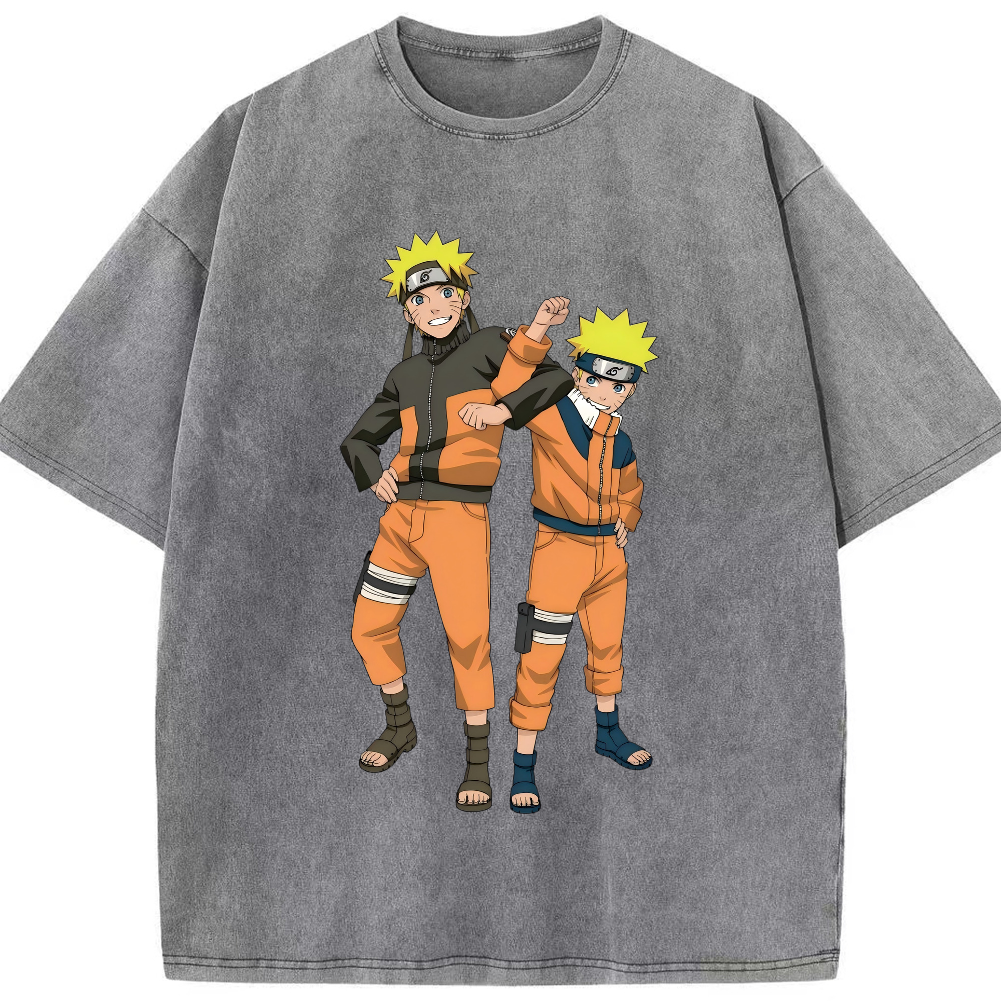（画像用） NARUTO -ナルト- うずまき ナルト Uzumaki Naruto 綿100% ヴィンテージ風 半袖Tシャツ（フロントプリント）