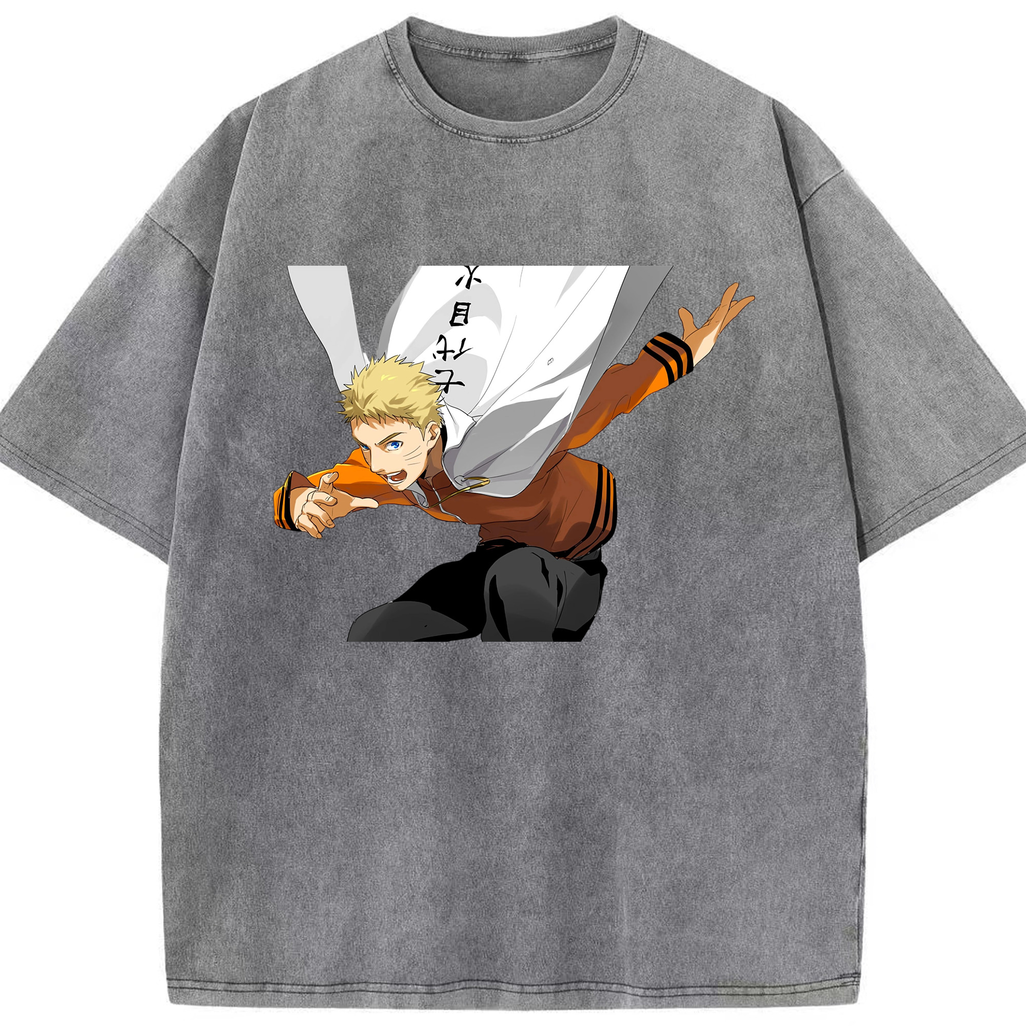 （画像用） NARUTO -ナルト- うずまき ナルト Uzumaki Naruto 綿100% ヴィンテージ風 半袖Tシャツ（フロントプリント）