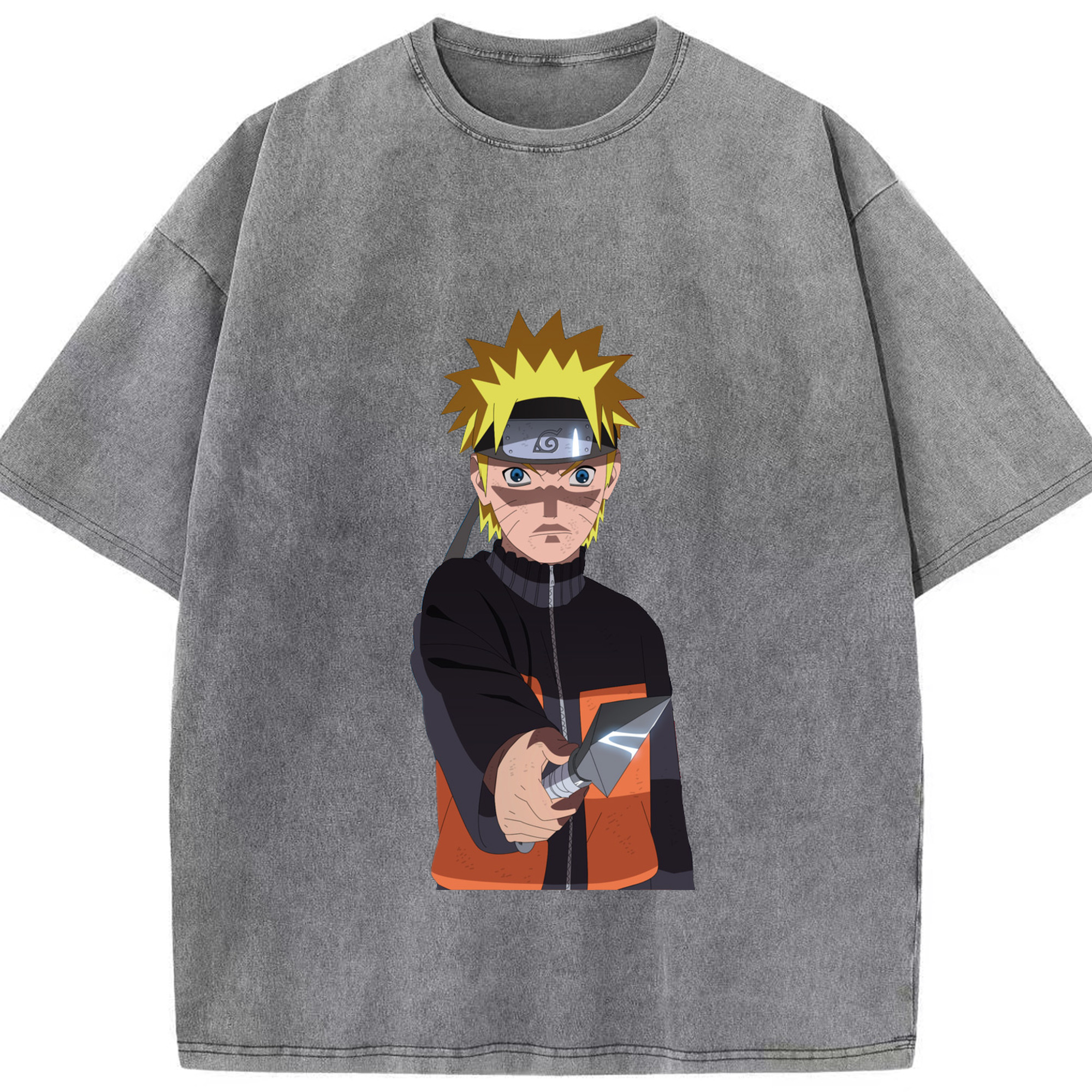 （画像用） NARUTO -ナルト- うずまき ナルト Uzumaki Naruto 綿100% ヴィンテージ風 半袖Tシャツ（フロントプリント）