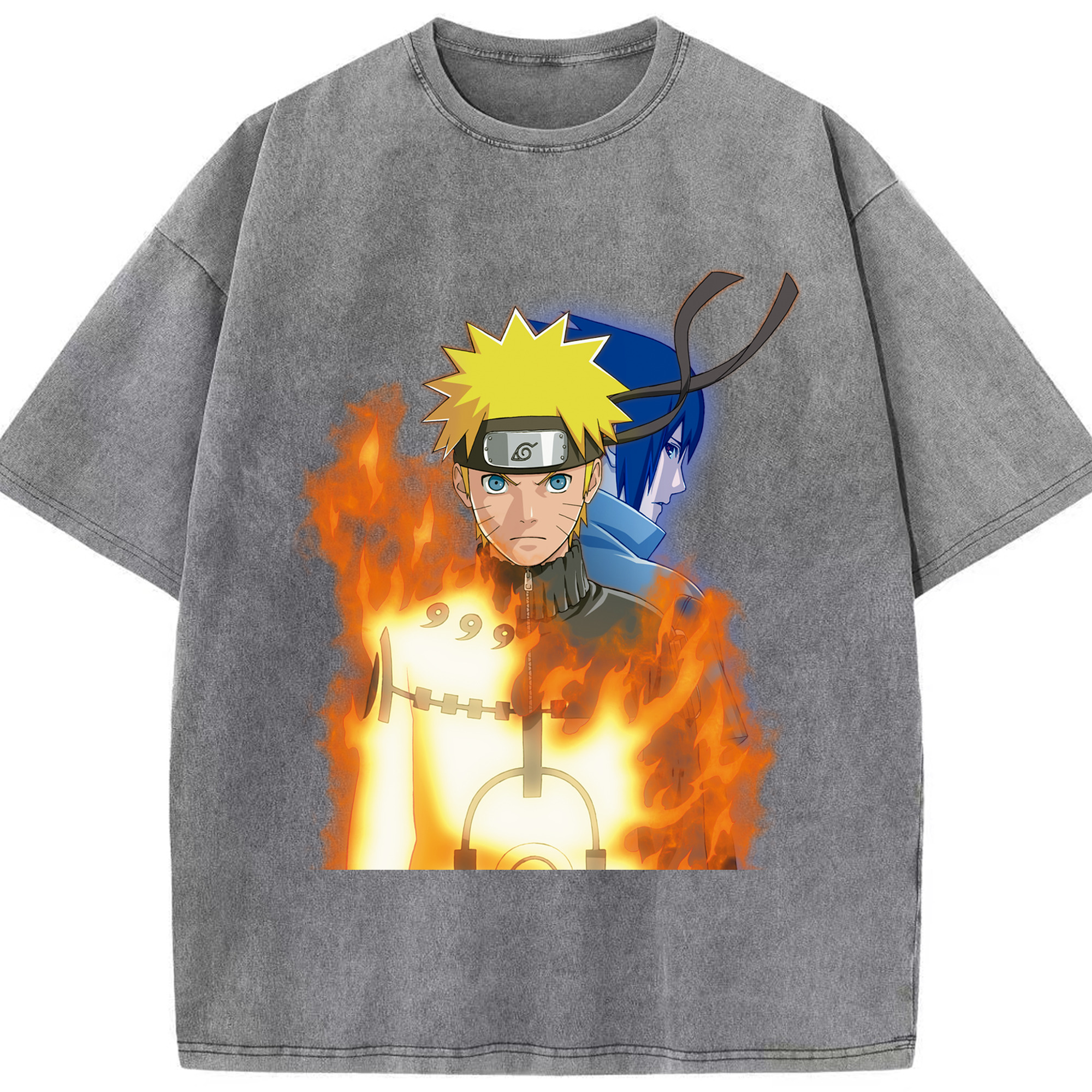 （画像用） NARUTO -ナルト- うずまき ナルト Uzumaki Naruto 綿100% ヴィンテージ風 半袖Tシャツ（フロントプリント）