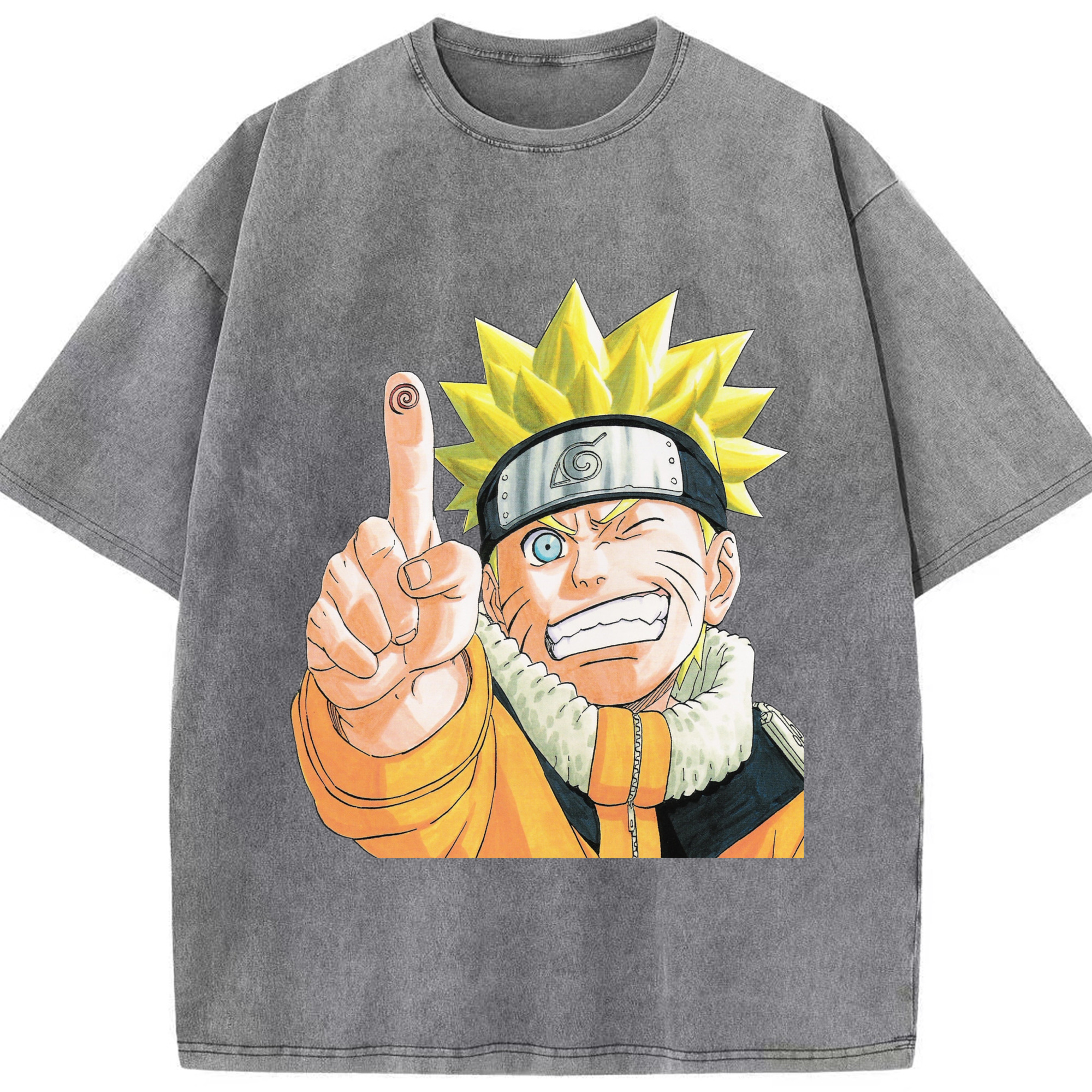 （画像用） NARUTO -ナルト- うずまき ナルト Uzumaki Naruto 綿100% ヴィンテージ風 半袖Tシャツ（フロントプリント）