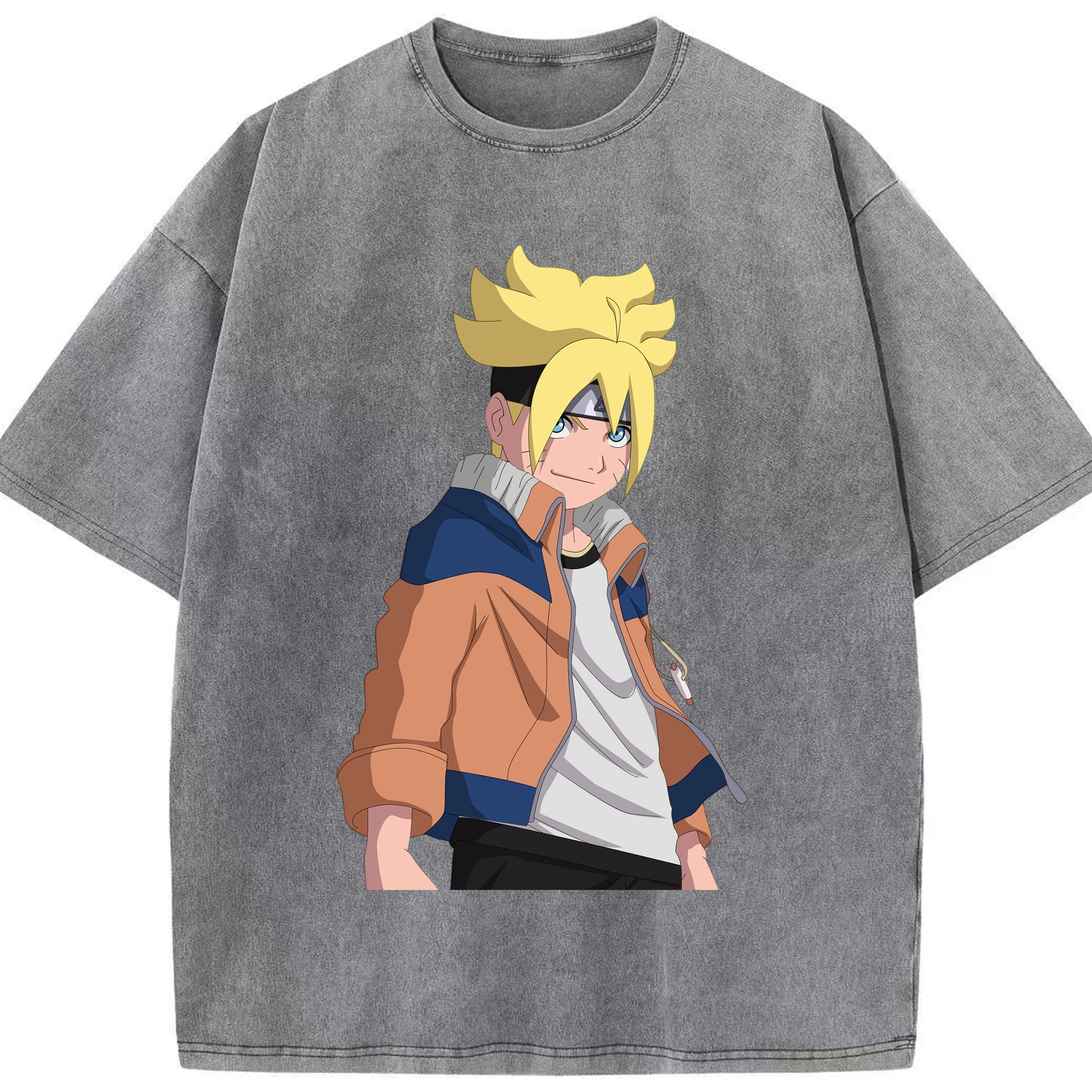 （画像用） NARUTO -ナルト- うずまき ナルト Uzumaki Naruto 綿100% ヴィンテージ風 半袖Tシャツ（フロントプリント）