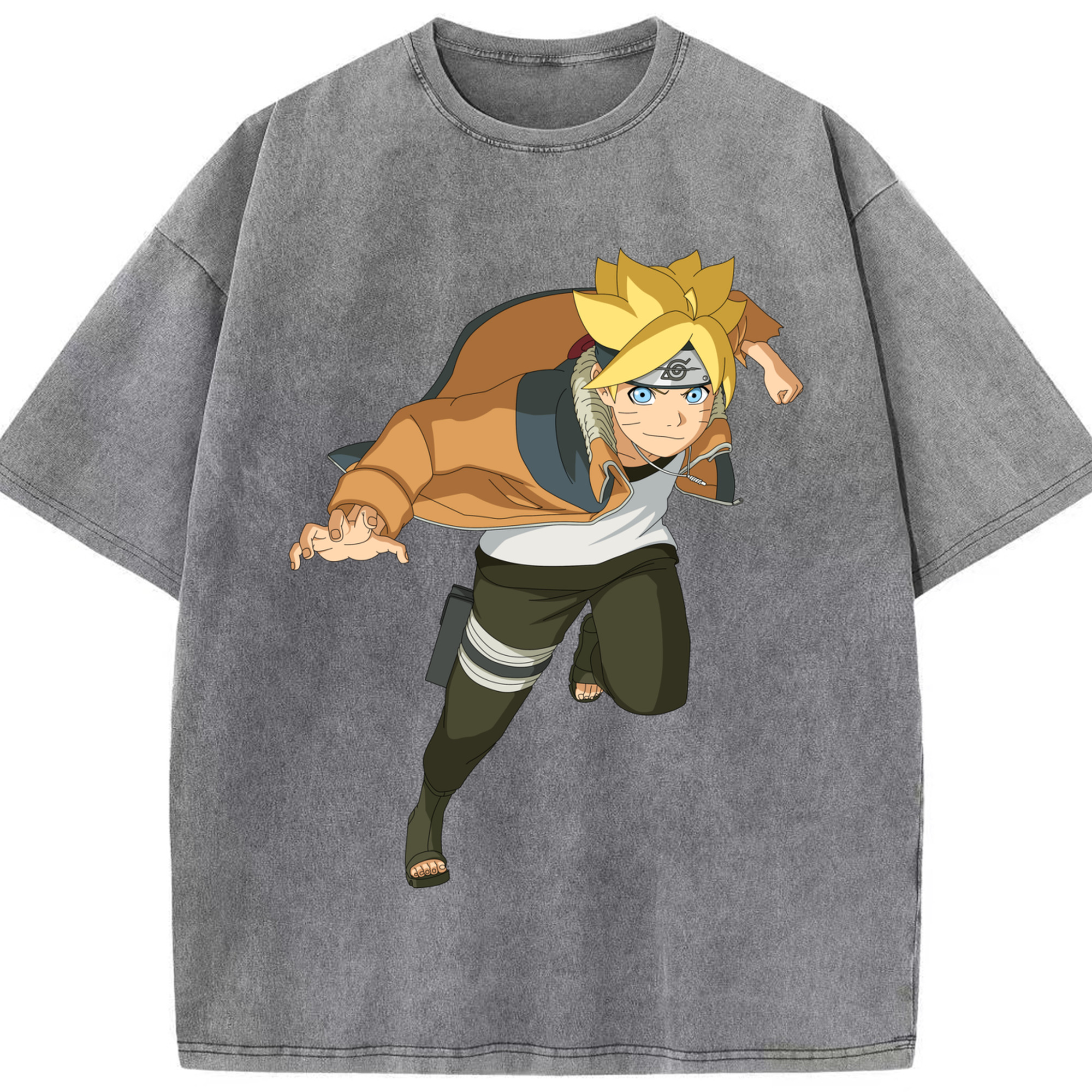 （画像用） NARUTO -ナルト- うずまき ナルト Uzumaki Naruto 綿100% ヴィンテージ風 半袖Tシャツ（フロントプリント）