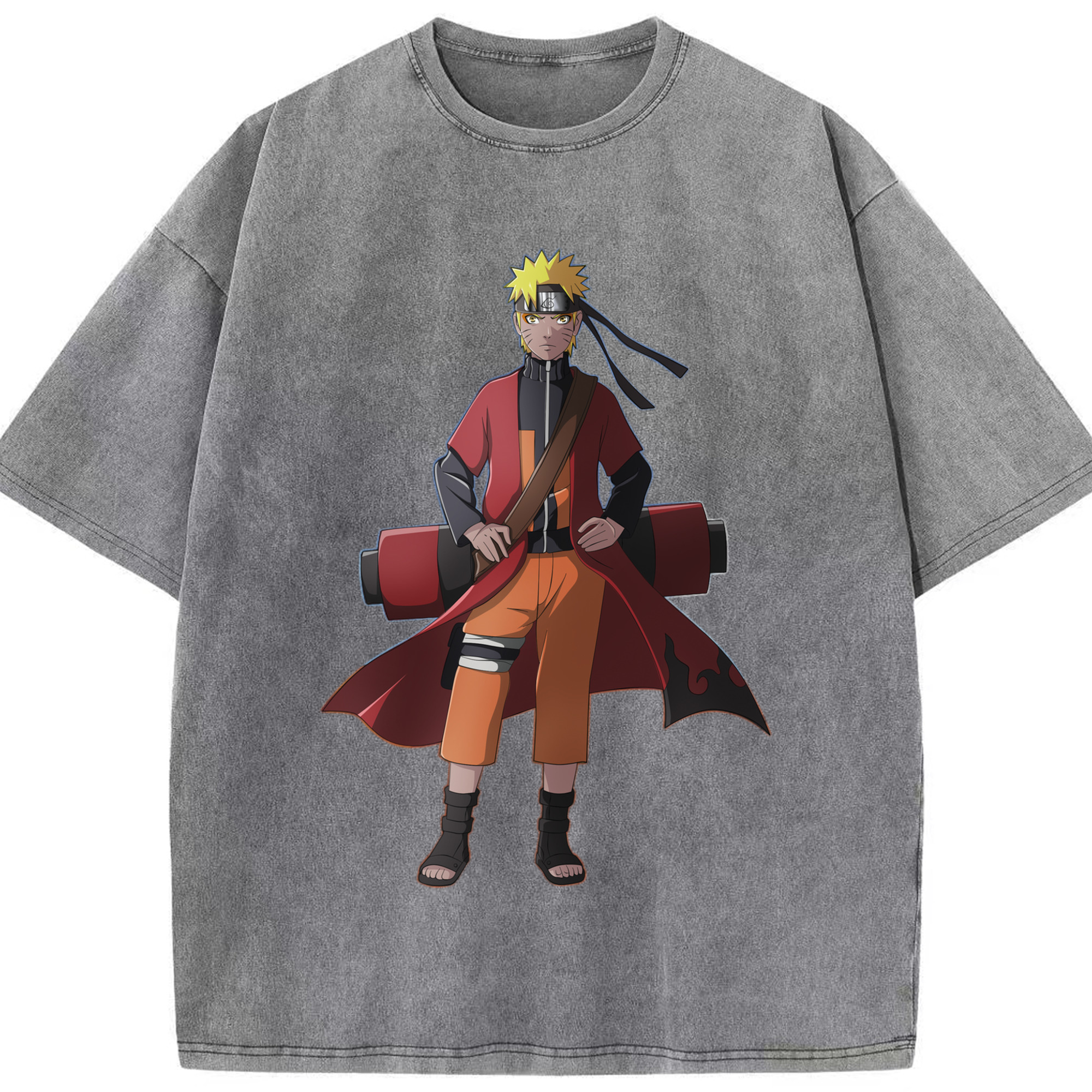 （画像用） NARUTO -ナルト- うずまき ナルト Uzumaki Naruto 綿100% ヴィンテージ風 半袖Tシャツ（フロントプリント）