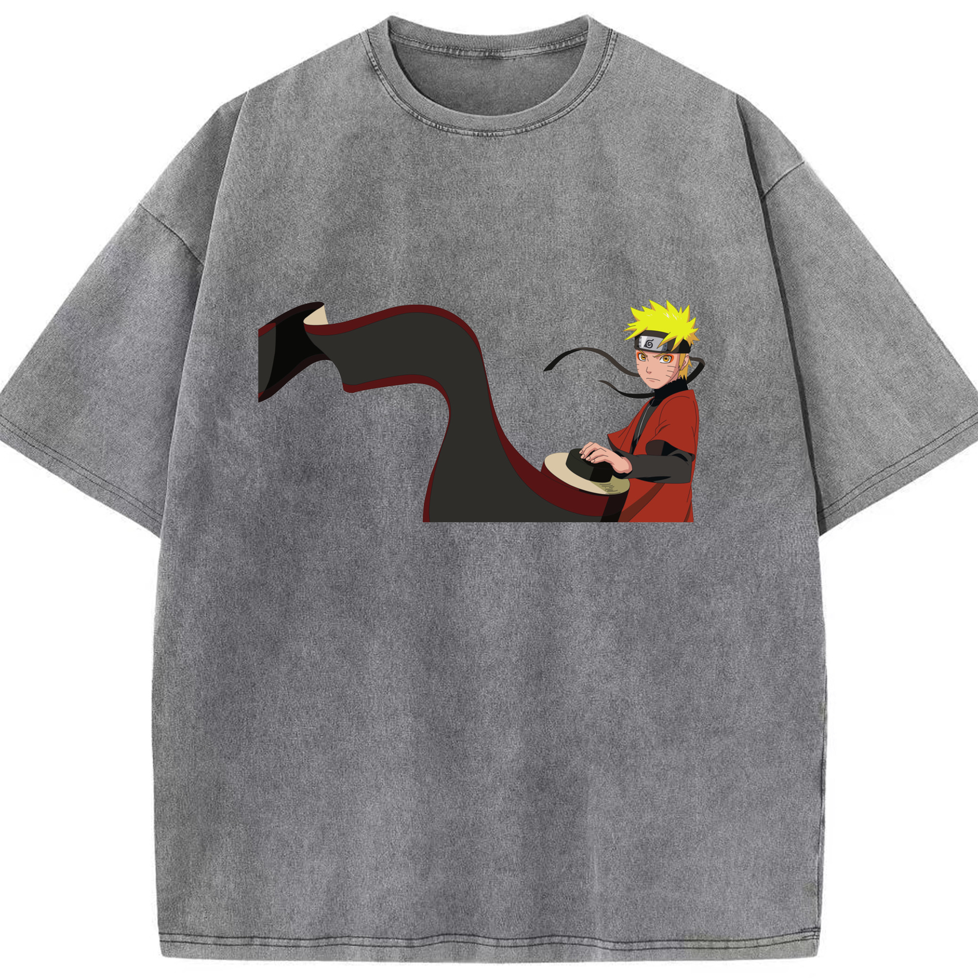 （画像用） NARUTO -ナルト- うずまき ナルト Uzumaki Naruto 綿100% ヴィンテージ風 半袖Tシャツ（フロントプリント）