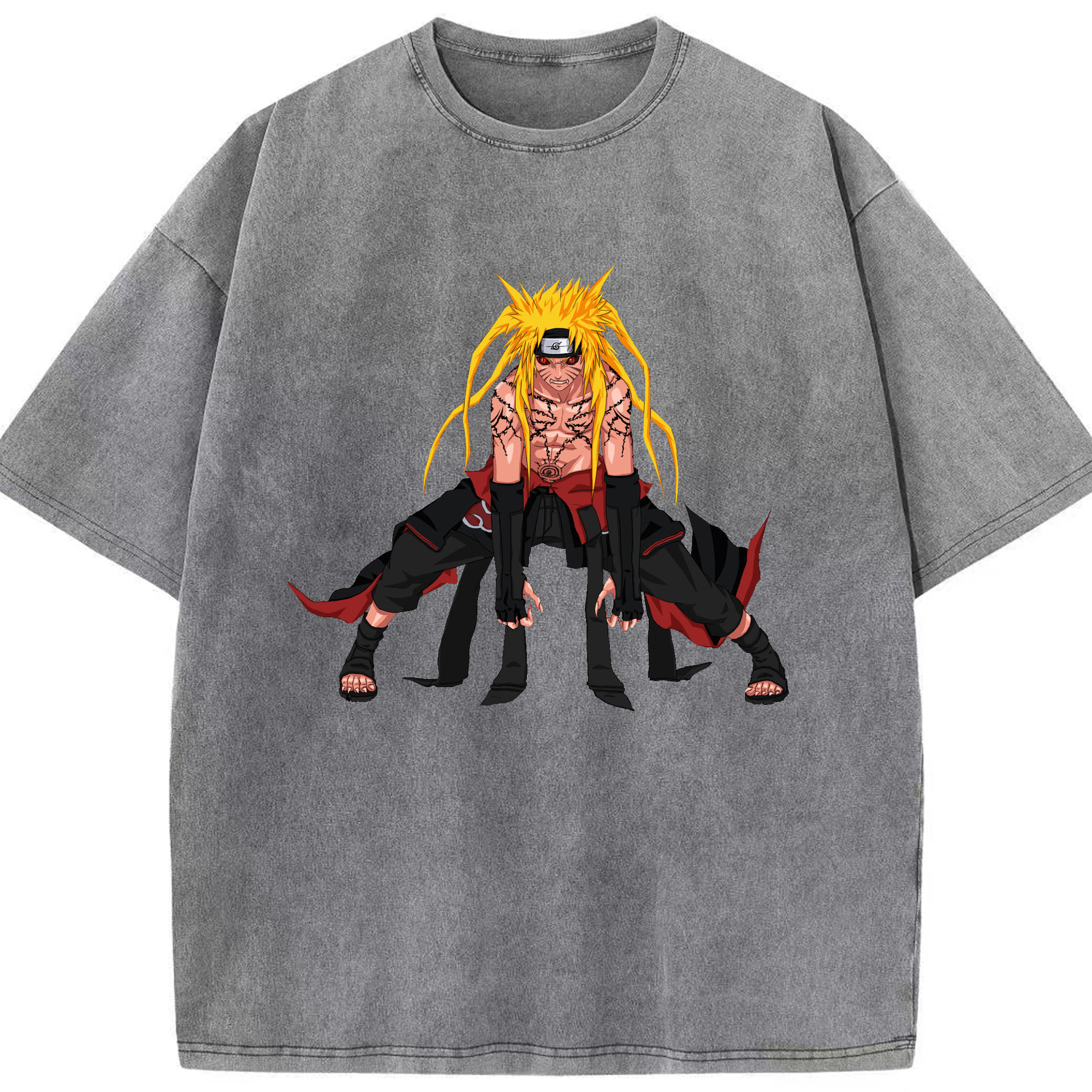 （画像用） NARUTO -ナルト- うずまき ナルト Uzumaki Naruto 綿100% ヴィンテージ風 半袖Tシャツ（フロントプリント）