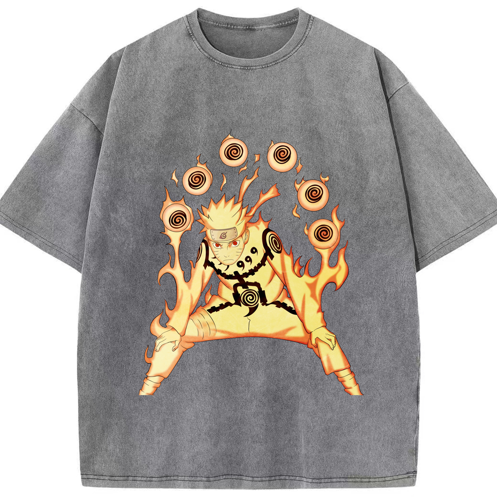 （画像用） NARUTO -ナルト- うずまき ナルト Uzumaki Naruto 綿100% ヴィンテージ風 半袖Tシャツ（フロントプリント）