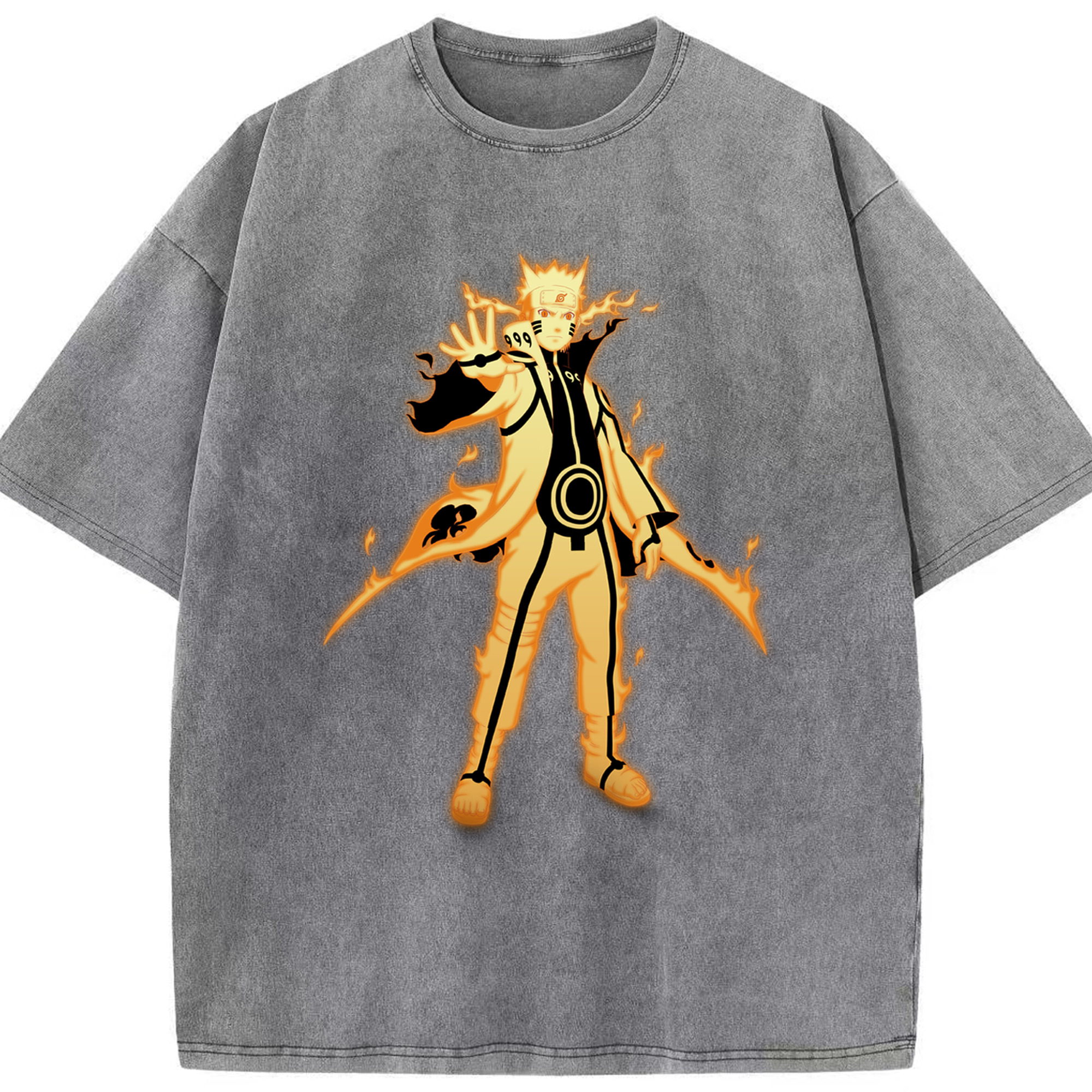 （画像用） NARUTO -ナルト- うずまき ナルト Uzumaki Naruto 綿100% ヴィンテージ風 半袖Tシャツ（フロントプリント）