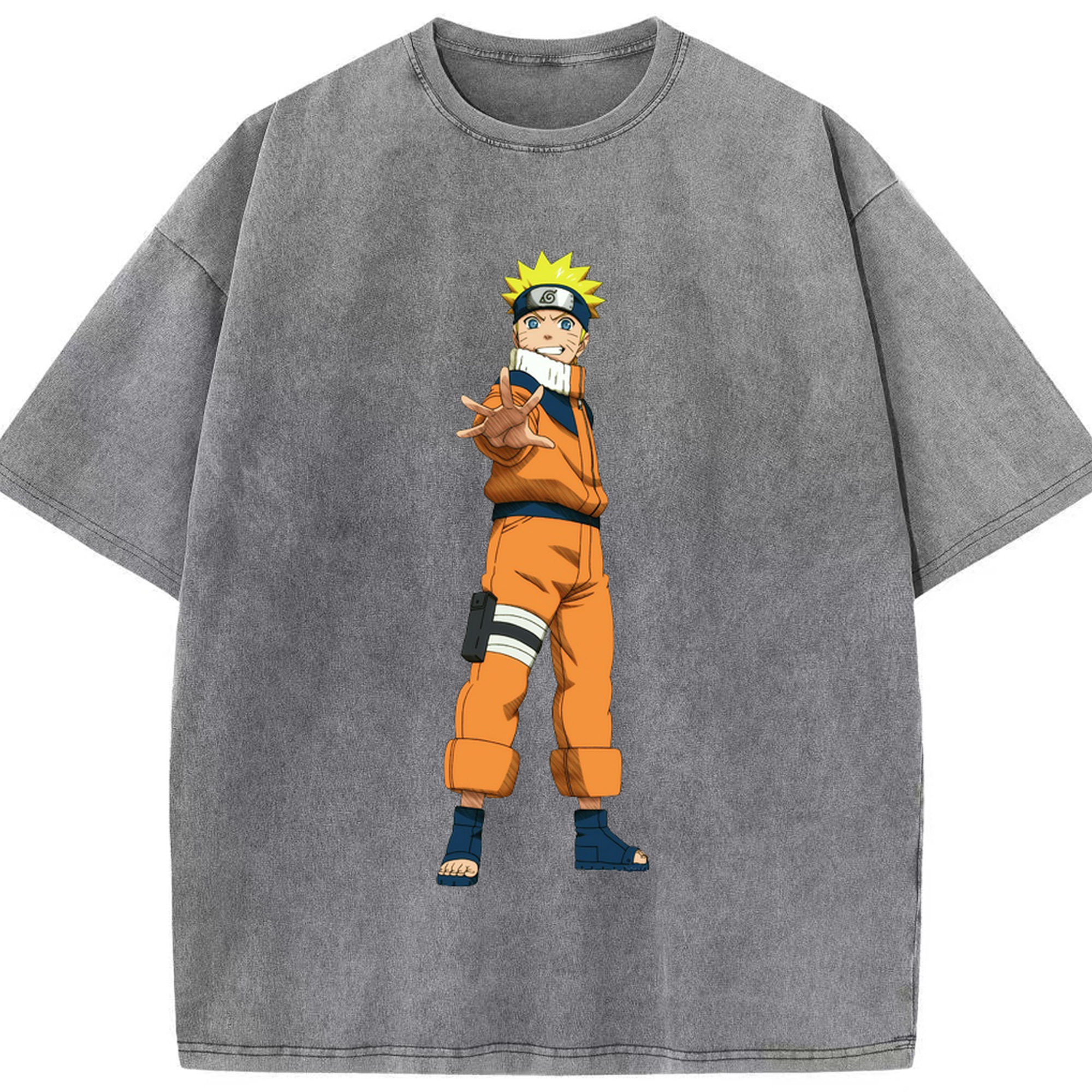 （画像用） NARUTO -ナルト- うずまき ナルト Uzumaki Naruto 綿100% ヴィンテージ風 半袖Tシャツ（フロントプリント）