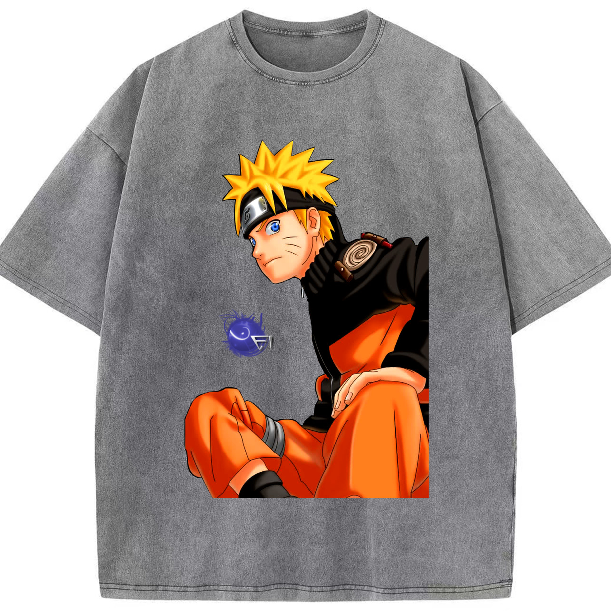 （画像用） NARUTO -ナルト- うずまき ナルト Uzumaki Naruto 綿100% ヴィンテージ風 半袖Tシャツ（フロントプリント）