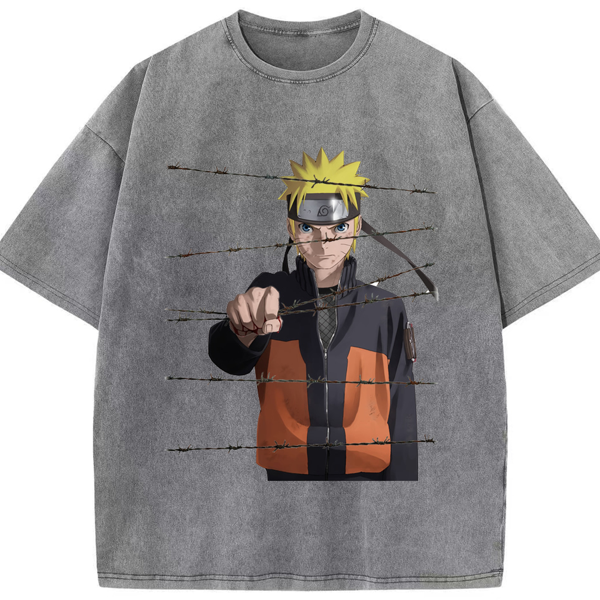 （画像用） NARUTO -ナルト- うずまき ナルト Uzumaki Naruto 綿100% ヴィンテージ風 半袖Tシャツ（フロントプリント）