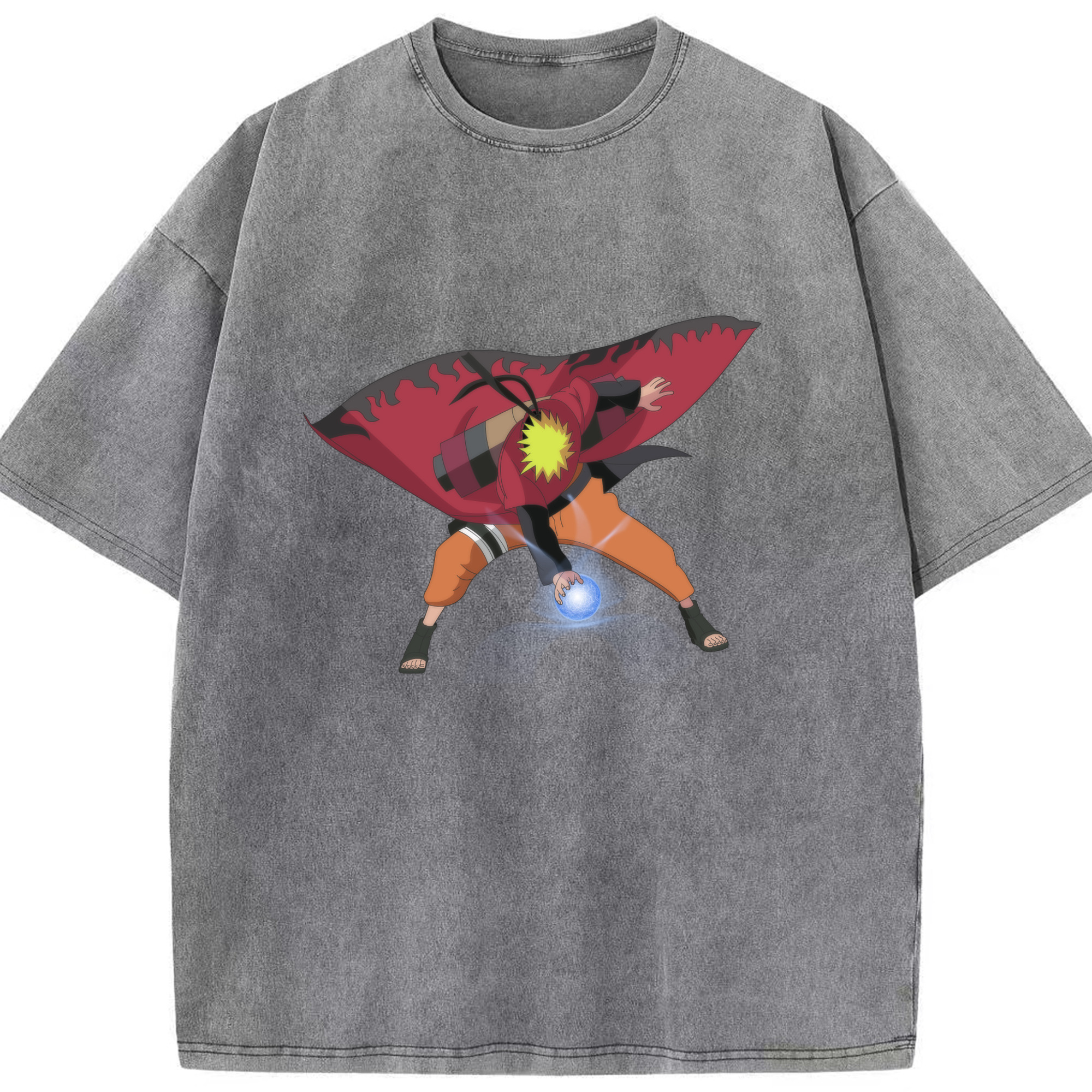 （画像用） NARUTO -ナルト- うずまき ナルト Uzumaki Naruto 綿100% ヴィンテージ風 半袖Tシャツ（フロントプリント）