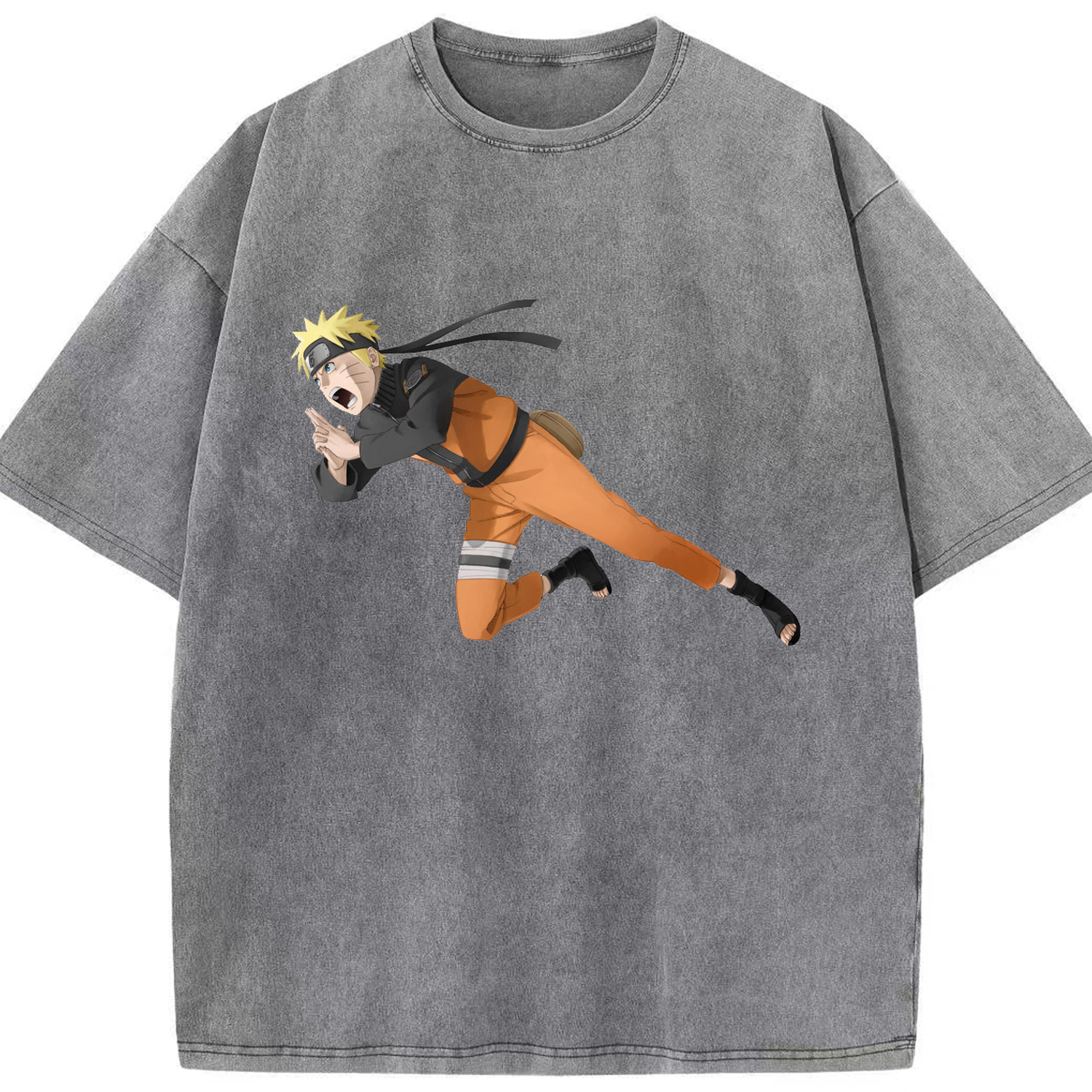 （画像用） NARUTO -ナルト- うずまき ナルト Uzumaki Naruto 綿100% ヴィンテージ風 半袖Tシャツ（フロントプリント）