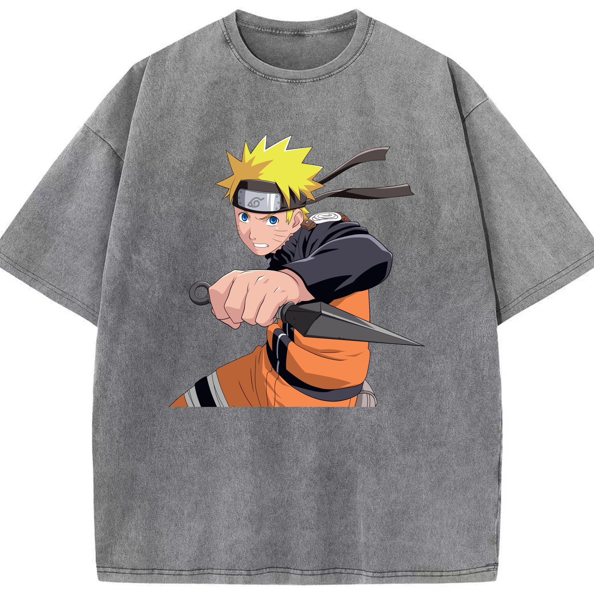 （画像用） NARUTO -ナルト- うずまき ナルト Uzumaki Naruto 綿100% ヴィンテージ風 半袖Tシャツ（フロントプリント）