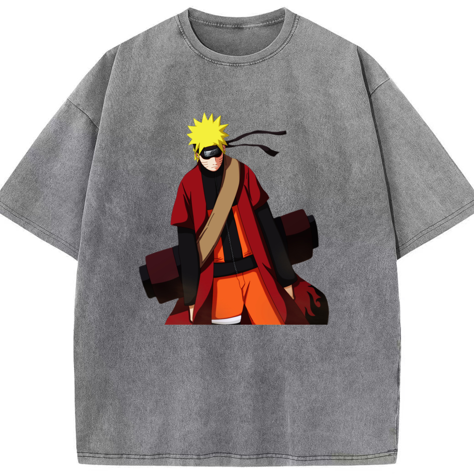 （画像用） NARUTO -ナルト- うずまき ナルト Uzumaki Naruto 綿100% ヴィンテージ風 半袖Tシャツ（フロントプリント）