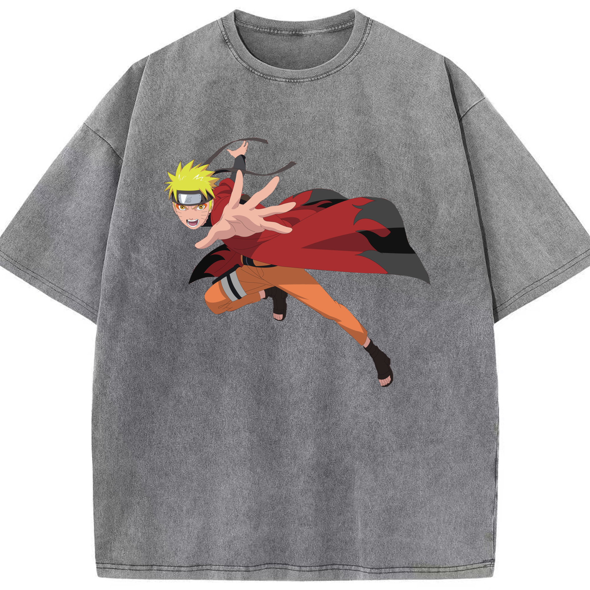 （画像用） NARUTO -ナルト- うずまき ナルト Uzumaki Naruto 綿100% ヴィンテージ風 半袖Tシャツ（フロントプリント）