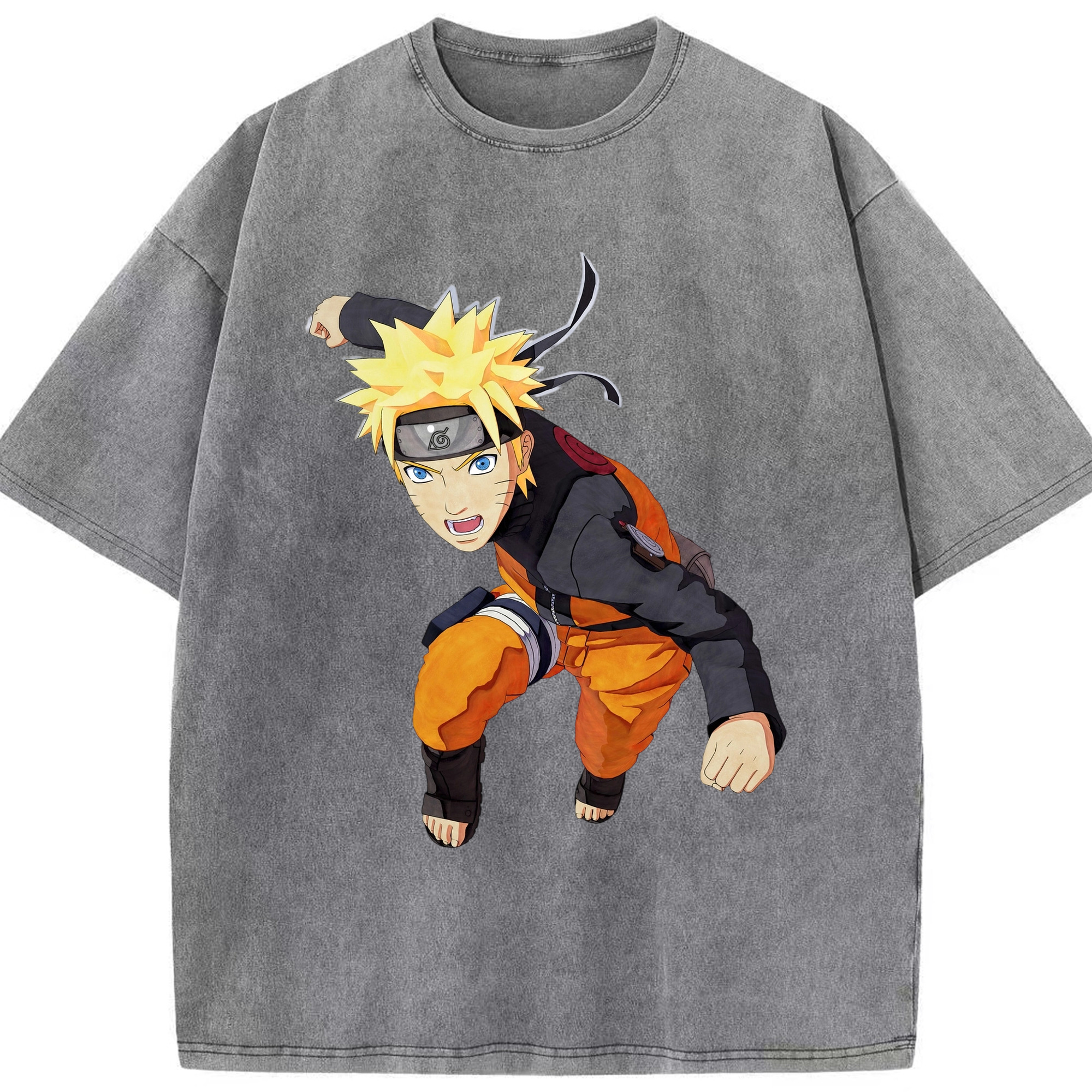（画像用） NARUTO -ナルト- うずまき ナルト Uzumaki Naruto 綿100% ヴィンテージ風 半袖Tシャツ（フロントプリント）