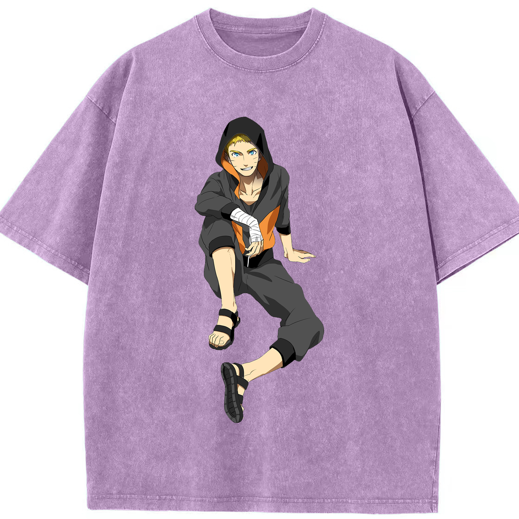 （画像用） NARUTO -ナルト- うずまき ナルト Uzumaki Naruto 綿100% ヴィンテージ風 半袖Tシャツ（フロントプリント）