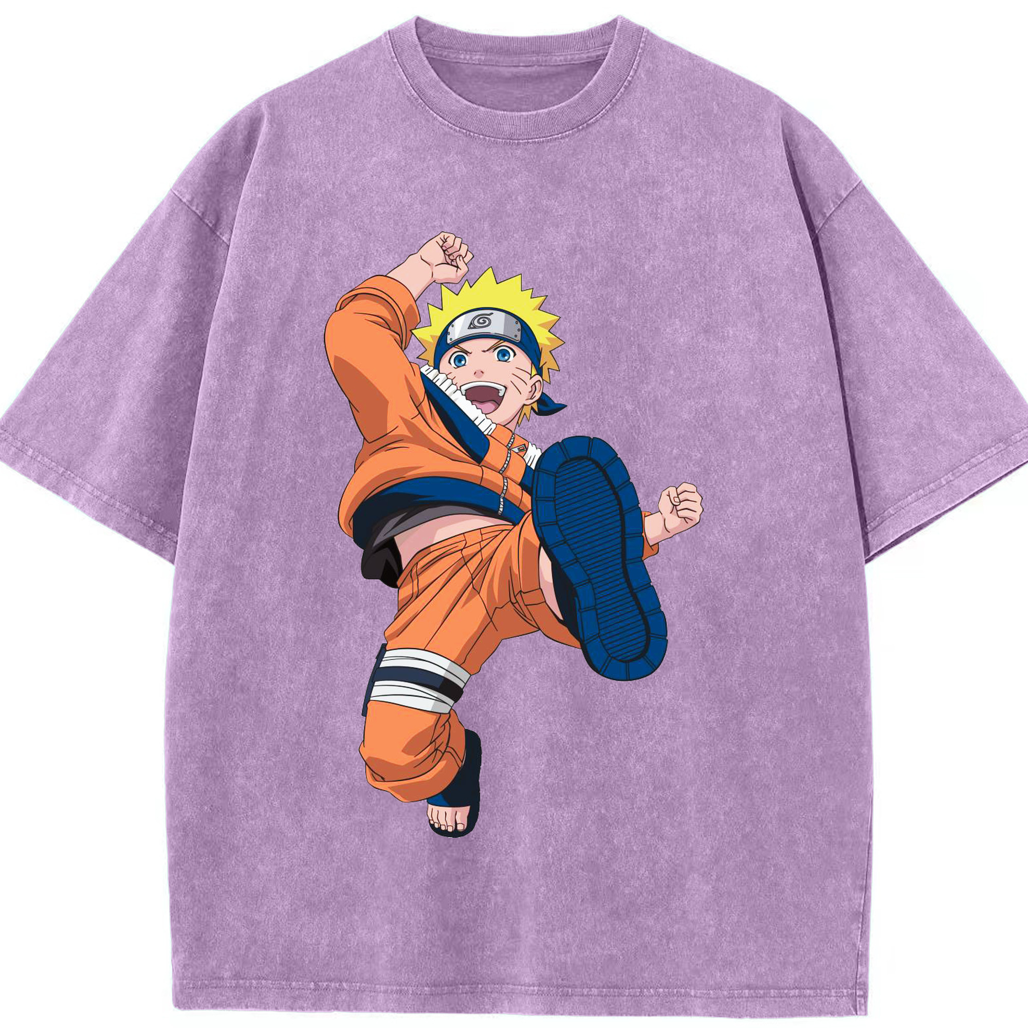 （画像用） NARUTO -ナルト- うずまき ナルト Uzumaki Naruto 綿100% ヴィンテージ風 半袖Tシャツ（フロントプリント）