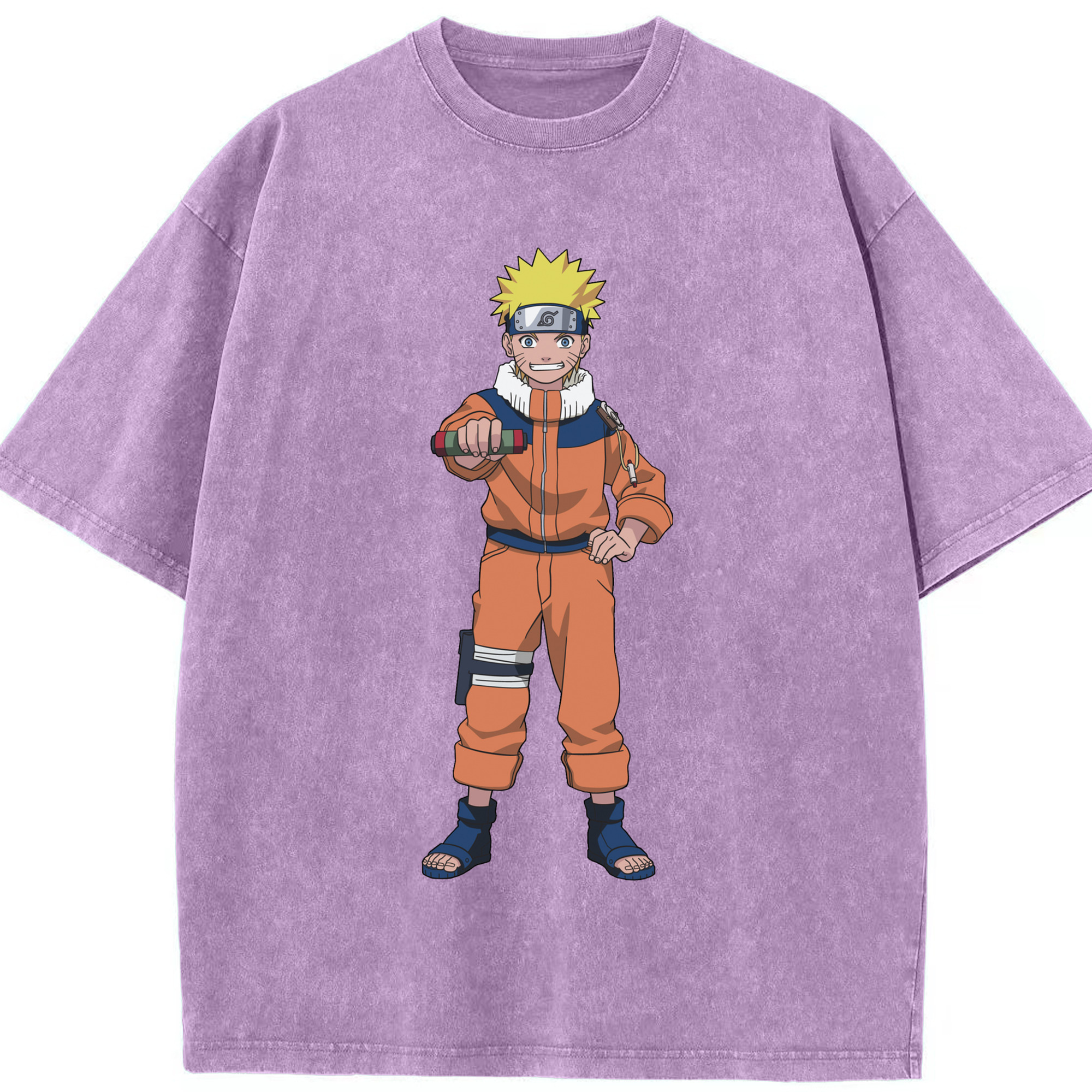 （画像用） NARUTO -ナルト- うずまき ナルト Uzumaki Naruto 綿100% ヴィンテージ風 半袖Tシャツ（フロントプリント）