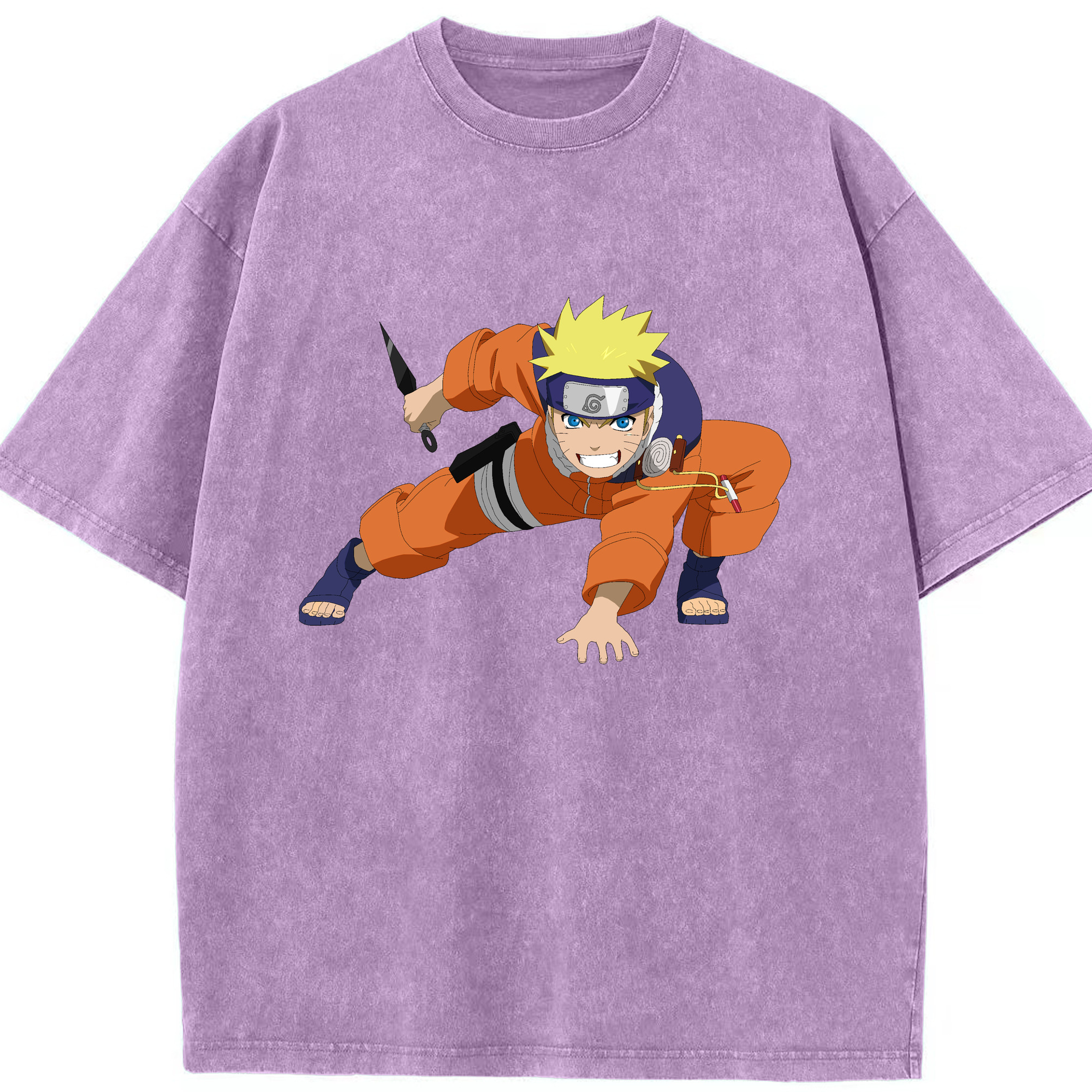 （画像用） NARUTO -ナルト- うずまき ナルト Uzumaki Naruto 綿100% ヴィンテージ風 半袖Tシャツ（フロントプリント）