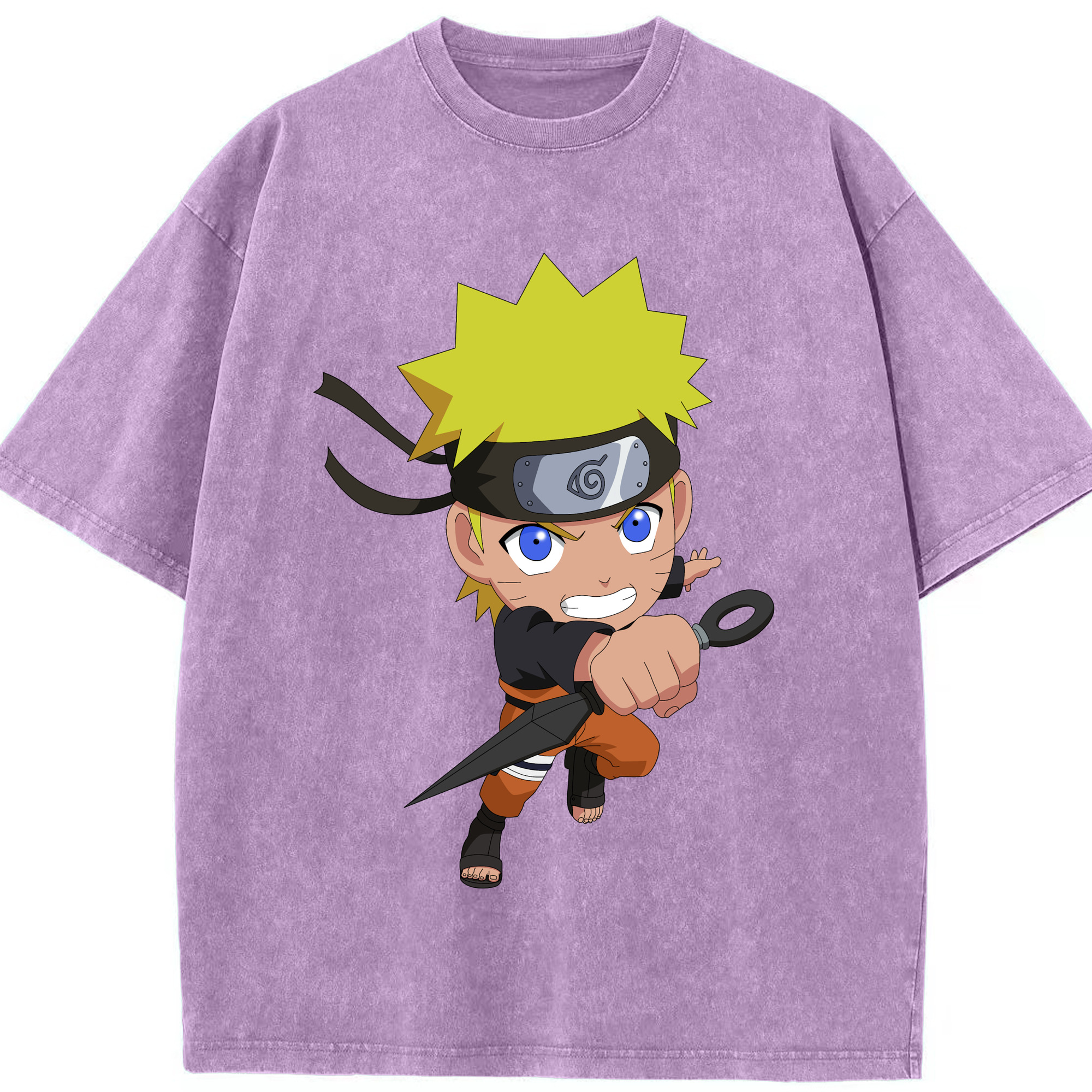 （画像用） NARUTO -ナルト- うずまき ナルト Uzumaki Naruto 綿100% ヴィンテージ風 半袖Tシャツ（フロントプリント）