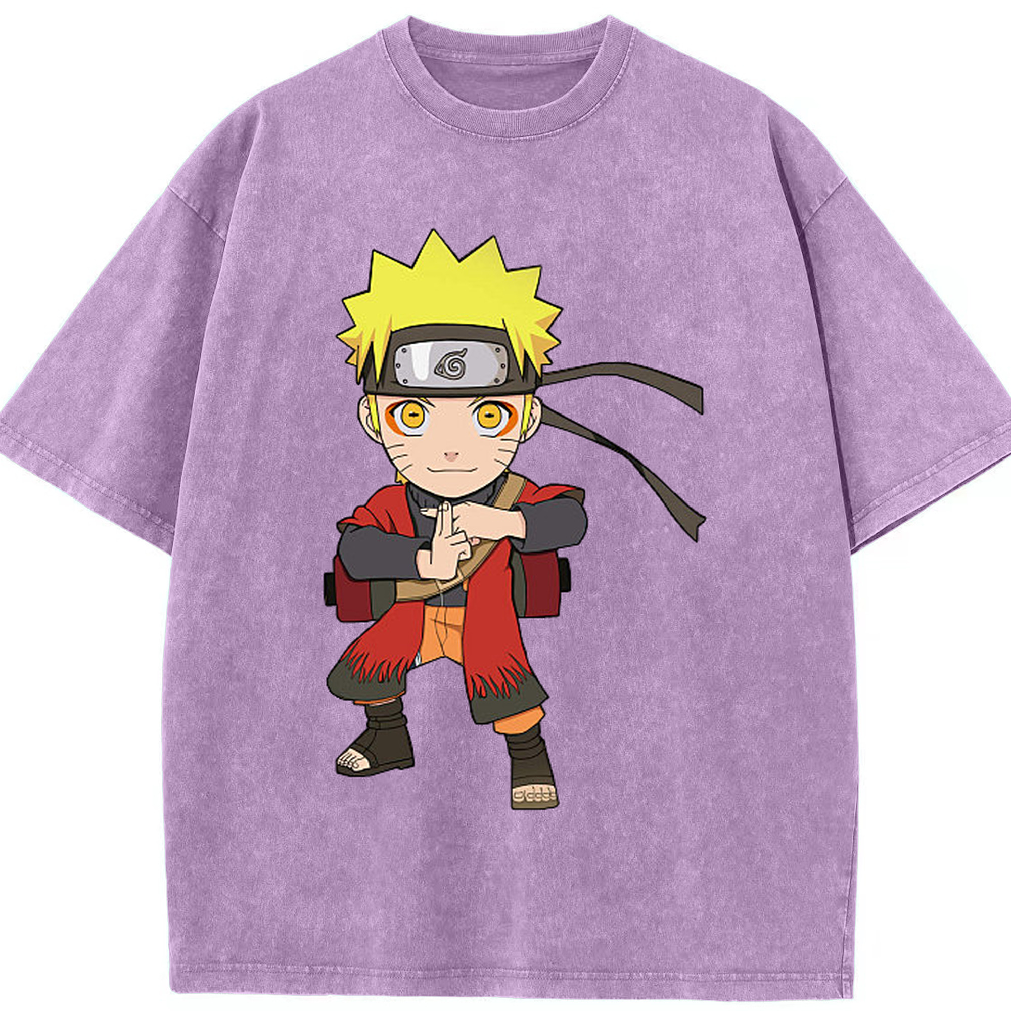 （画像用） NARUTO -ナルト- うずまき ナルト Uzumaki Naruto 綿100% ヴィンテージ風 半袖Tシャツ（フロントプリント）