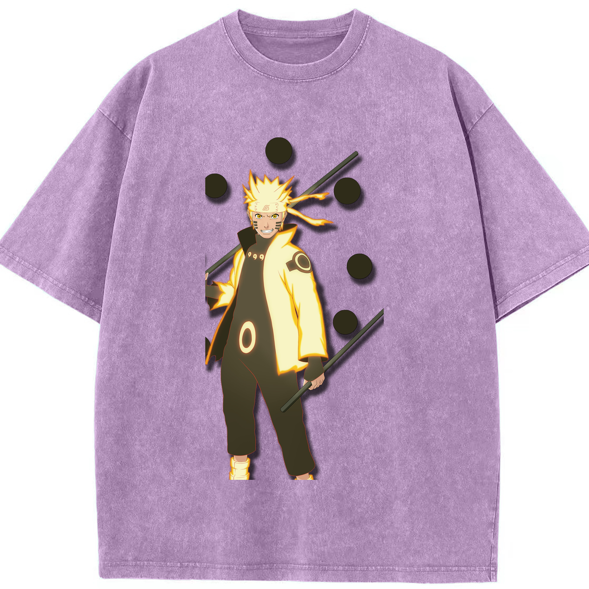 （画像用） NARUTO -ナルト- うずまき ナルト Uzumaki Naruto 綿100% ヴィンテージ風 半袖Tシャツ（フロントプリント）