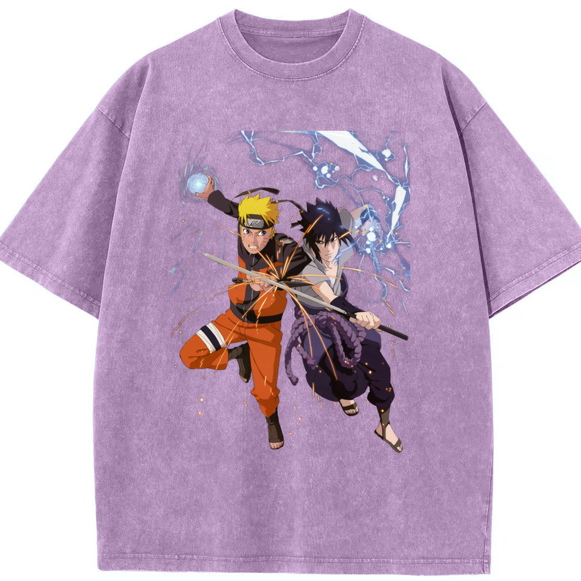 （画像用） NARUTO -ナルト- うずまき ナルト Uzumaki Naruto 綿100% ヴィンテージ風 半袖Tシャツ（フロントプリント）
