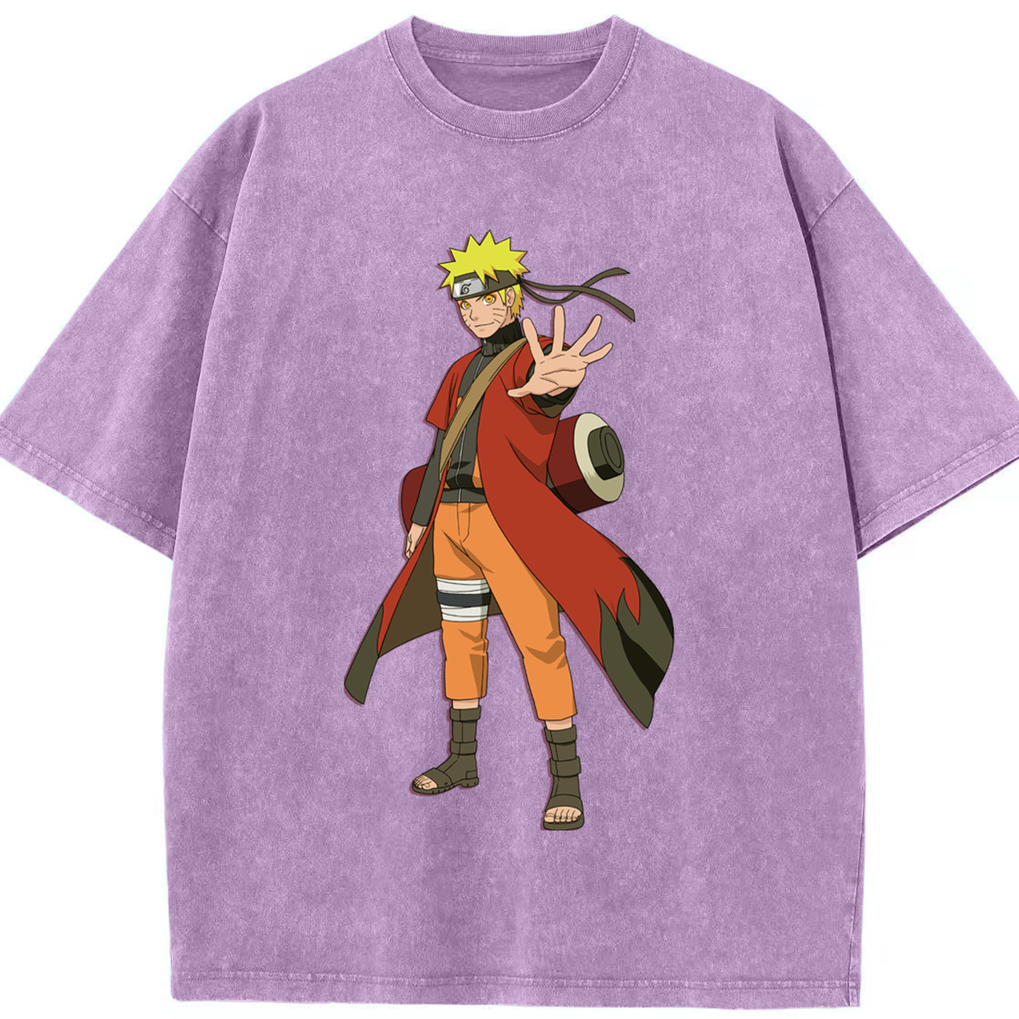 （画像用） NARUTO -ナルト- うずまき ナルト Uzumaki Naruto 綿100% ヴィンテージ風 半袖Tシャツ（フロントプリント）