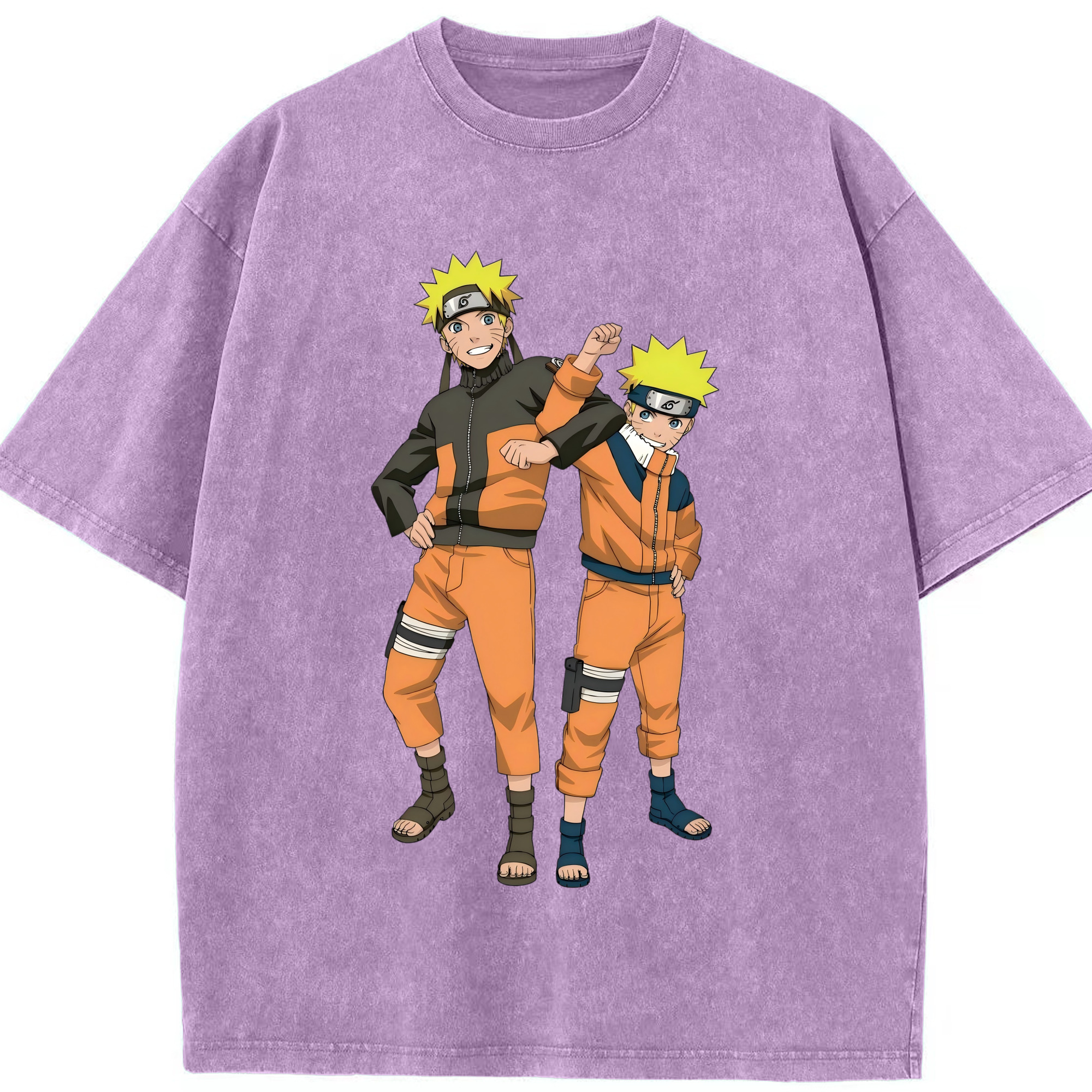 （画像用） NARUTO -ナルト- うずまき ナルト Uzumaki Naruto 綿100% ヴィンテージ風 半袖Tシャツ（フロントプリント）