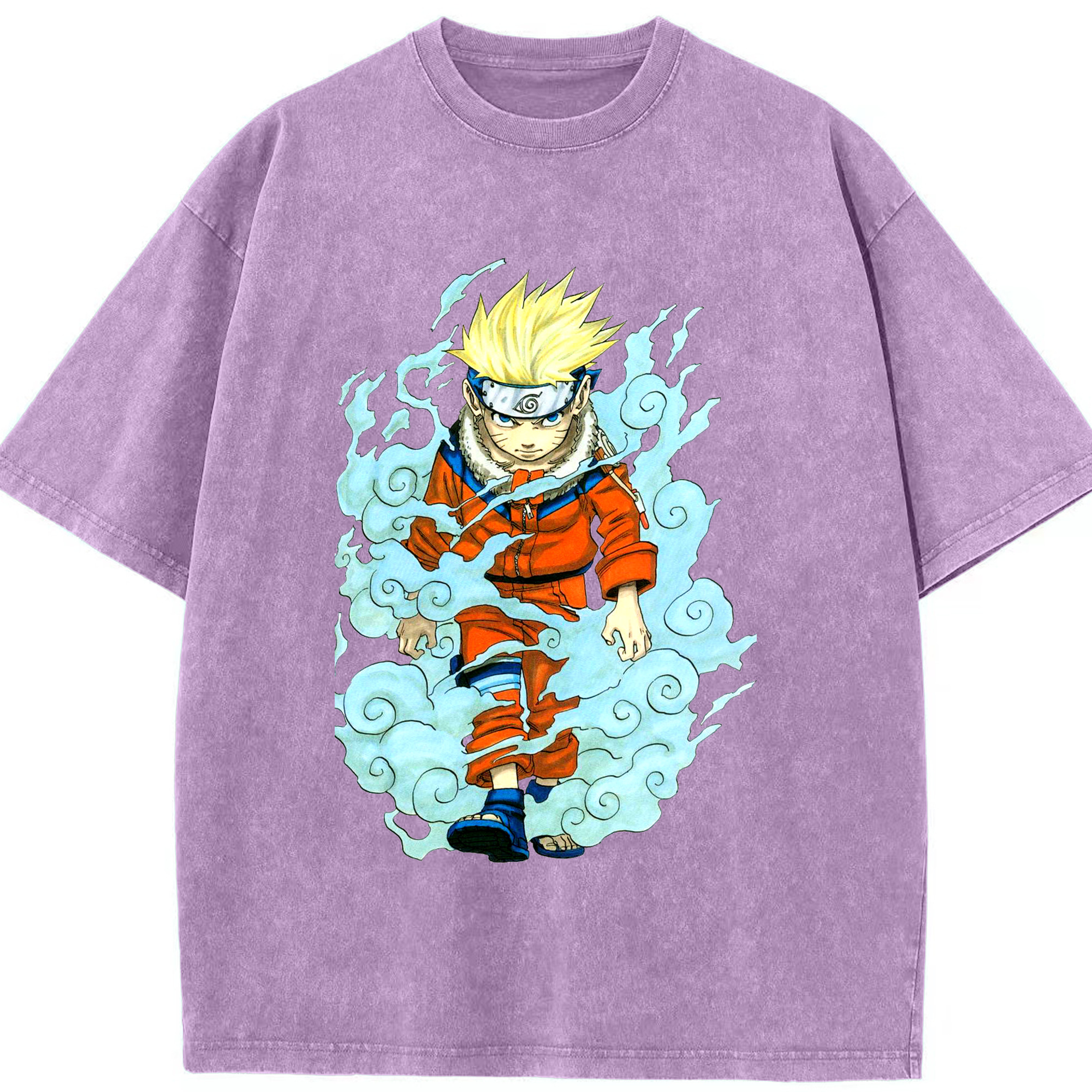 （画像用） NARUTO -ナルト- うずまき ナルト Uzumaki Naruto 綿100% ヴィンテージ風 半袖Tシャツ（フロントプリント）