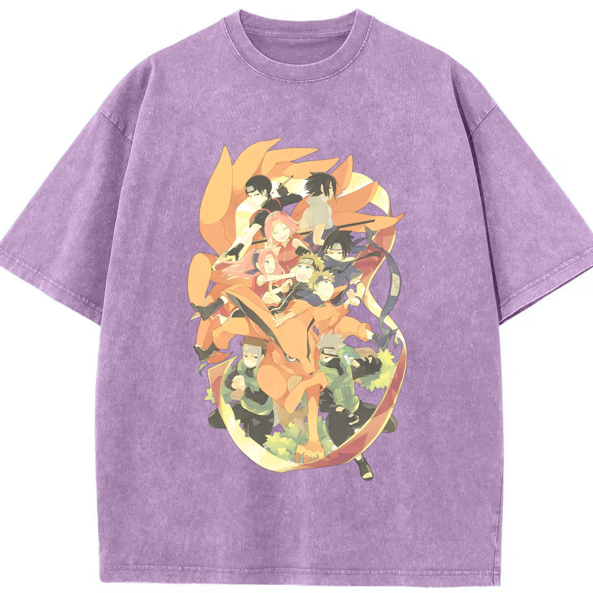 （画像用） NARUTO -ナルト- うずまき ナルト Uzumaki Naruto 綿100% ヴィンテージ風 半袖Tシャツ（フロントプリント）