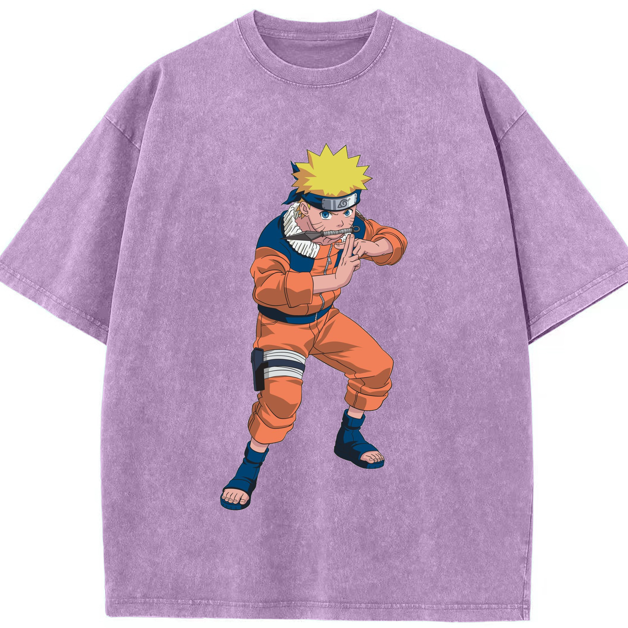 （画像用） NARUTO -ナルト- うずまき ナルト Uzumaki Naruto 綿100% ヴィンテージ風 半袖Tシャツ（フロントプリント）