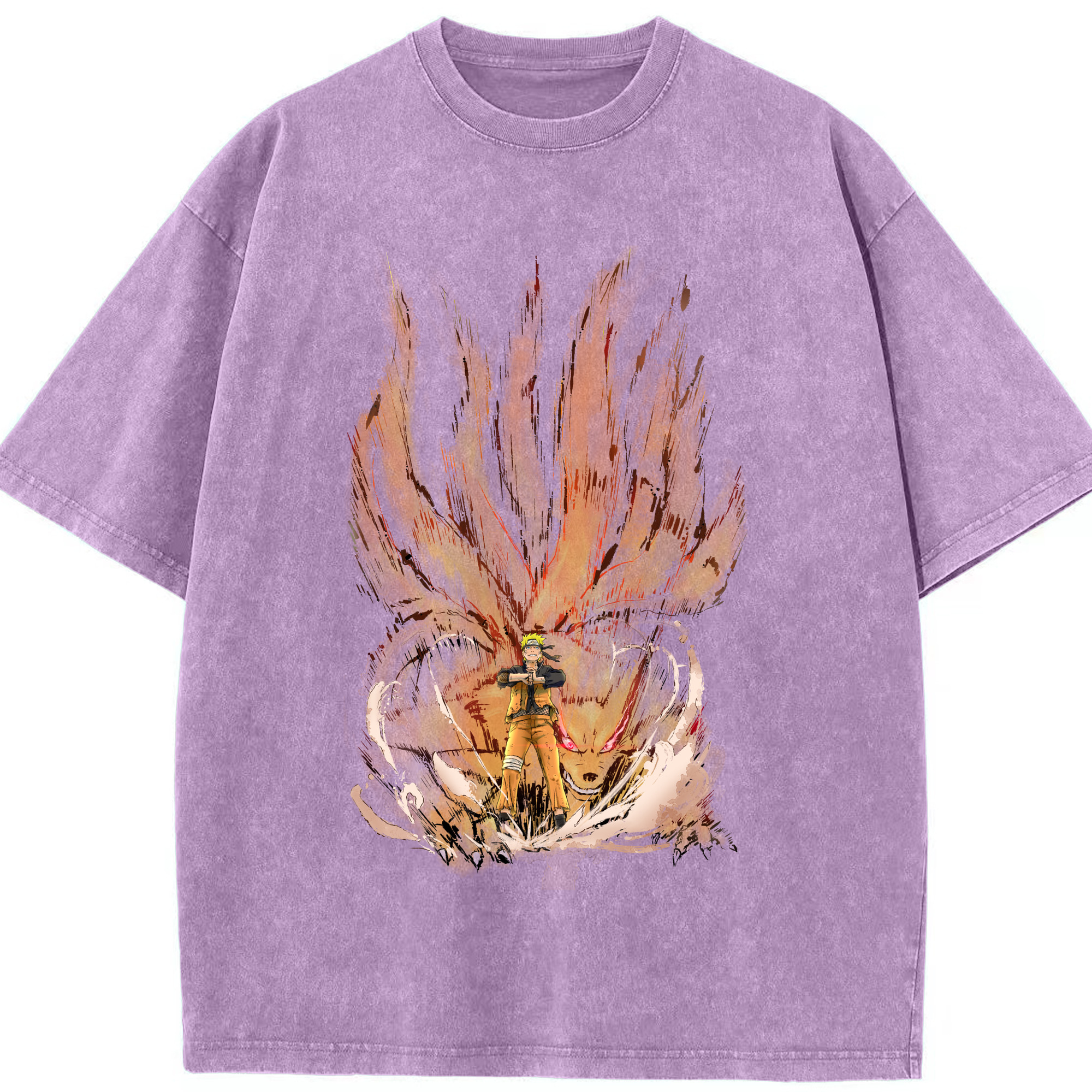 （画像用） NARUTO -ナルト- うずまき ナルト Uzumaki Naruto 綿100% ヴィンテージ風 半袖Tシャツ（フロントプリント）