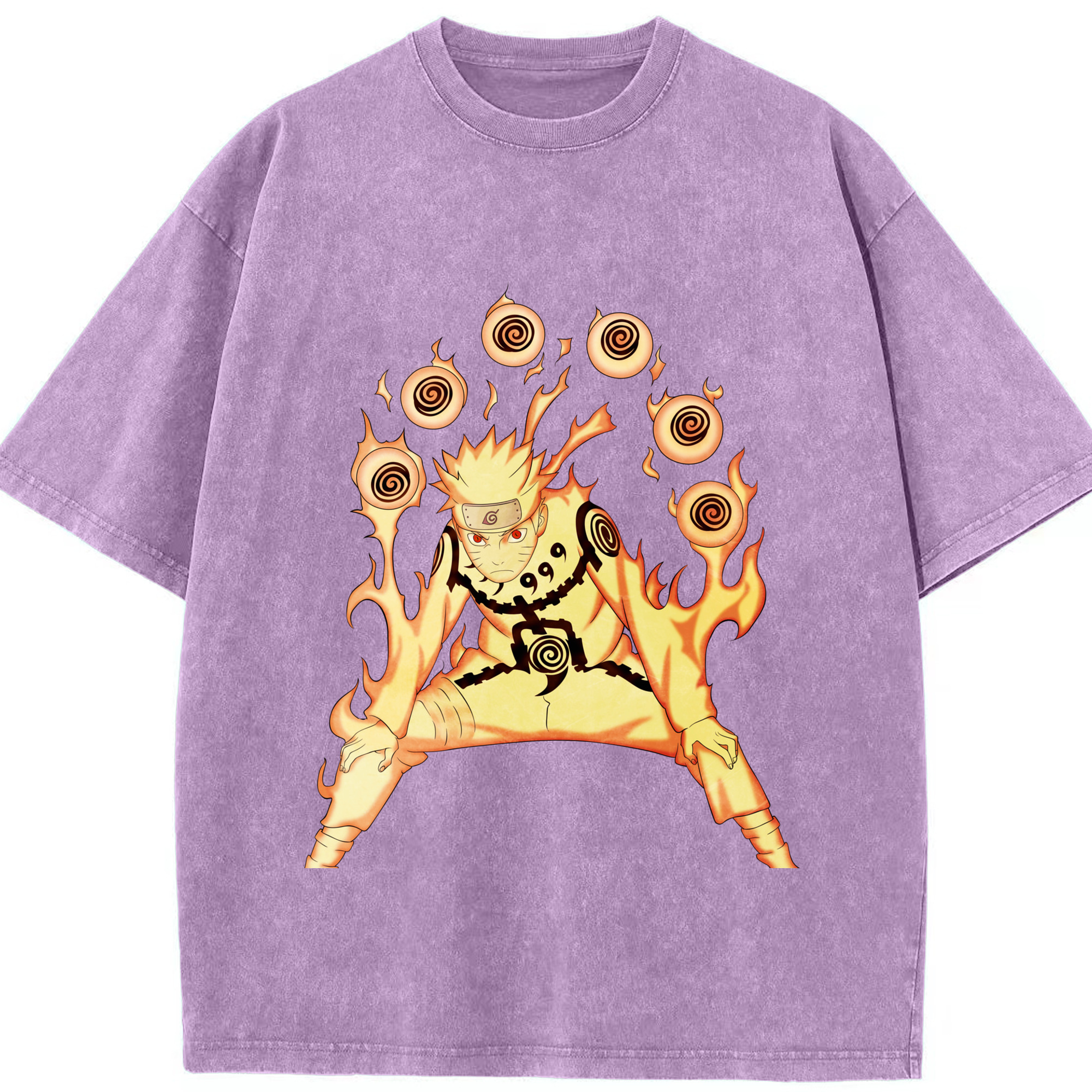 （画像用） NARUTO -ナルト- うずまき ナルト Uzumaki Naruto 綿100% ヴィンテージ風 半袖Tシャツ（フロントプリント）