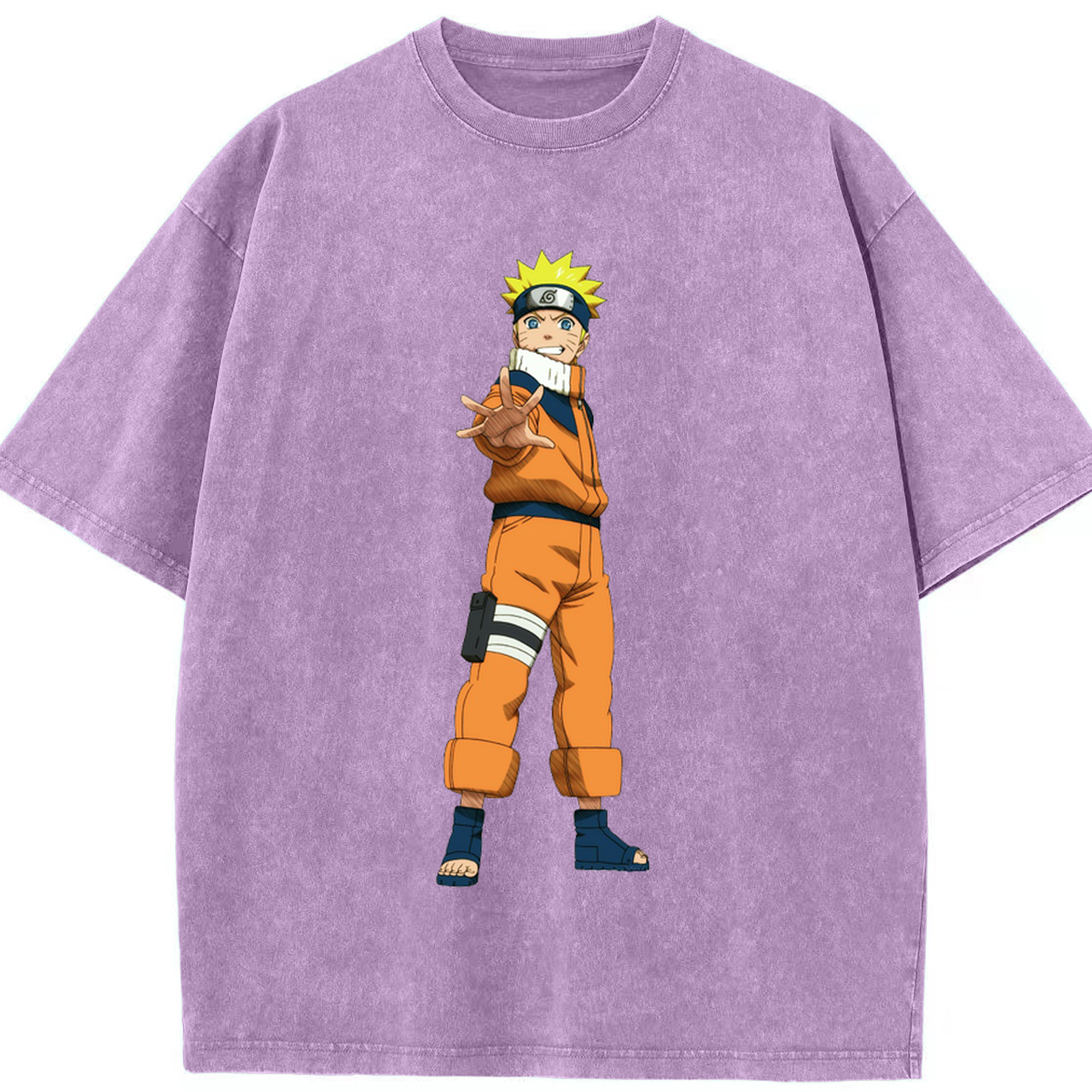 （画像用） NARUTO -ナルト- うずまき ナルト Uzumaki Naruto 綿100% ヴィンテージ風 半袖Tシャツ（フロントプリント）
