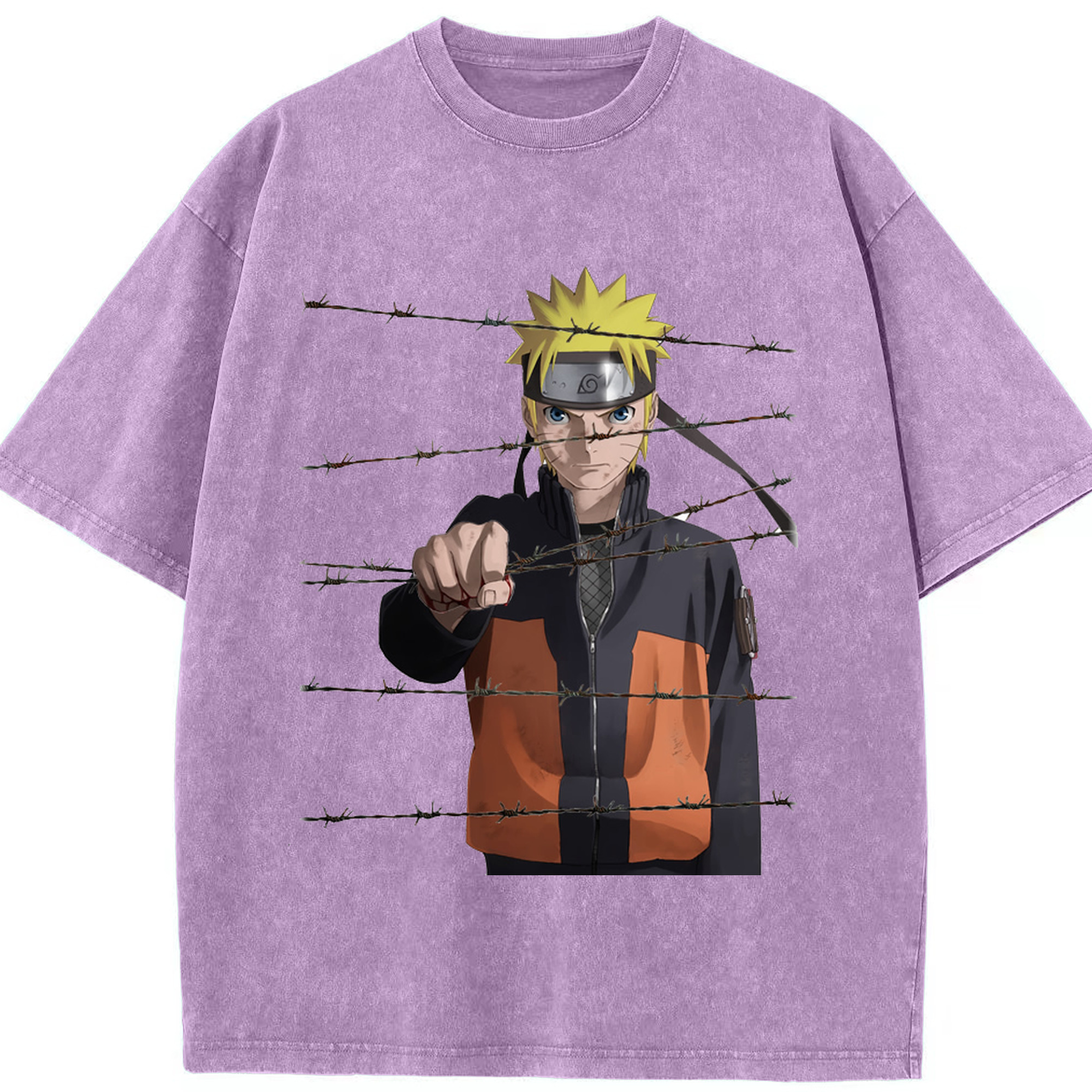（画像用） NARUTO -ナルト- うずまき ナルト Uzumaki Naruto 綿100% ヴィンテージ風 半袖Tシャツ（フロントプリント）