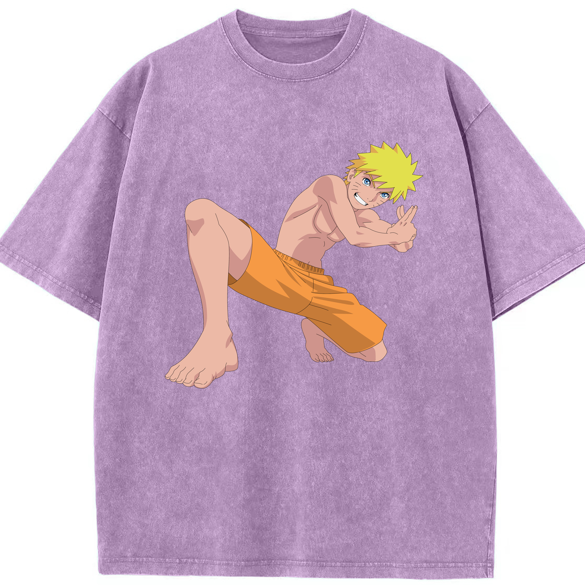 （画像用） NARUTO -ナルト- うずまき ナルト Uzumaki Naruto 綿100% ヴィンテージ風 半袖Tシャツ（フロントプリント）