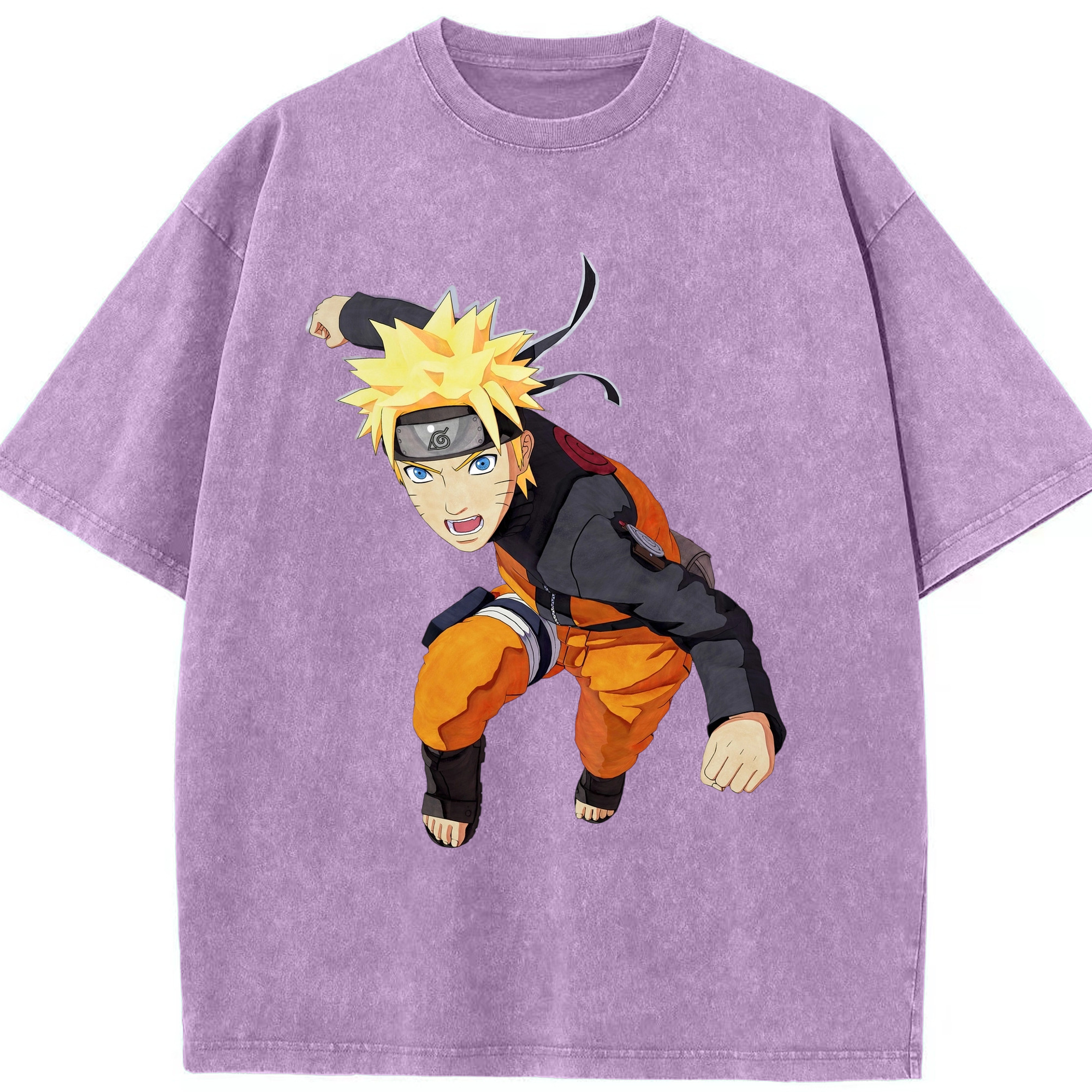 （画像用） NARUTO -ナルト- うずまき ナルト Uzumaki Naruto 綿100% ヴィンテージ風 半袖Tシャツ（フロントプリント）